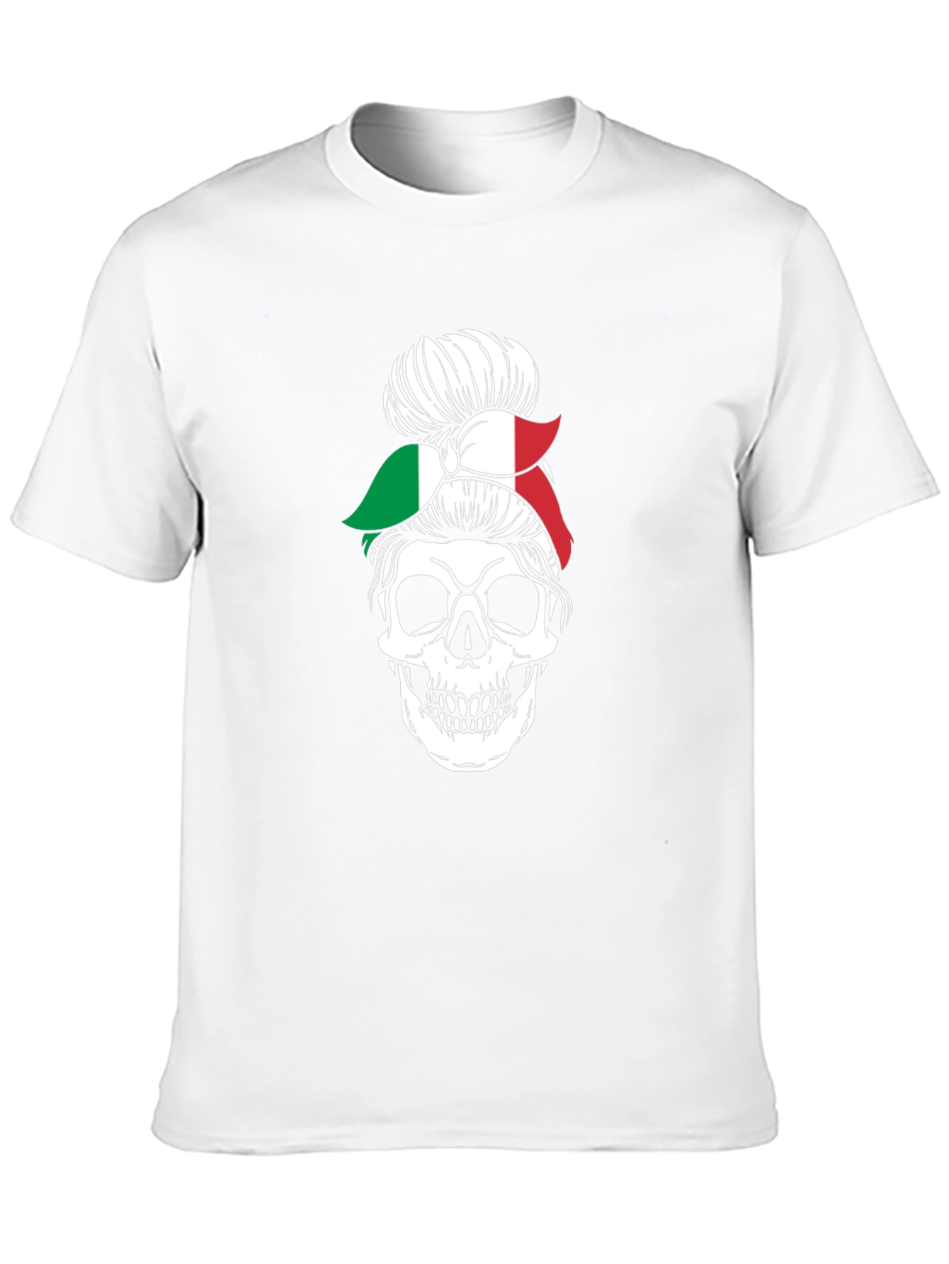 Italian Messy Bun Skull Graphic Tee