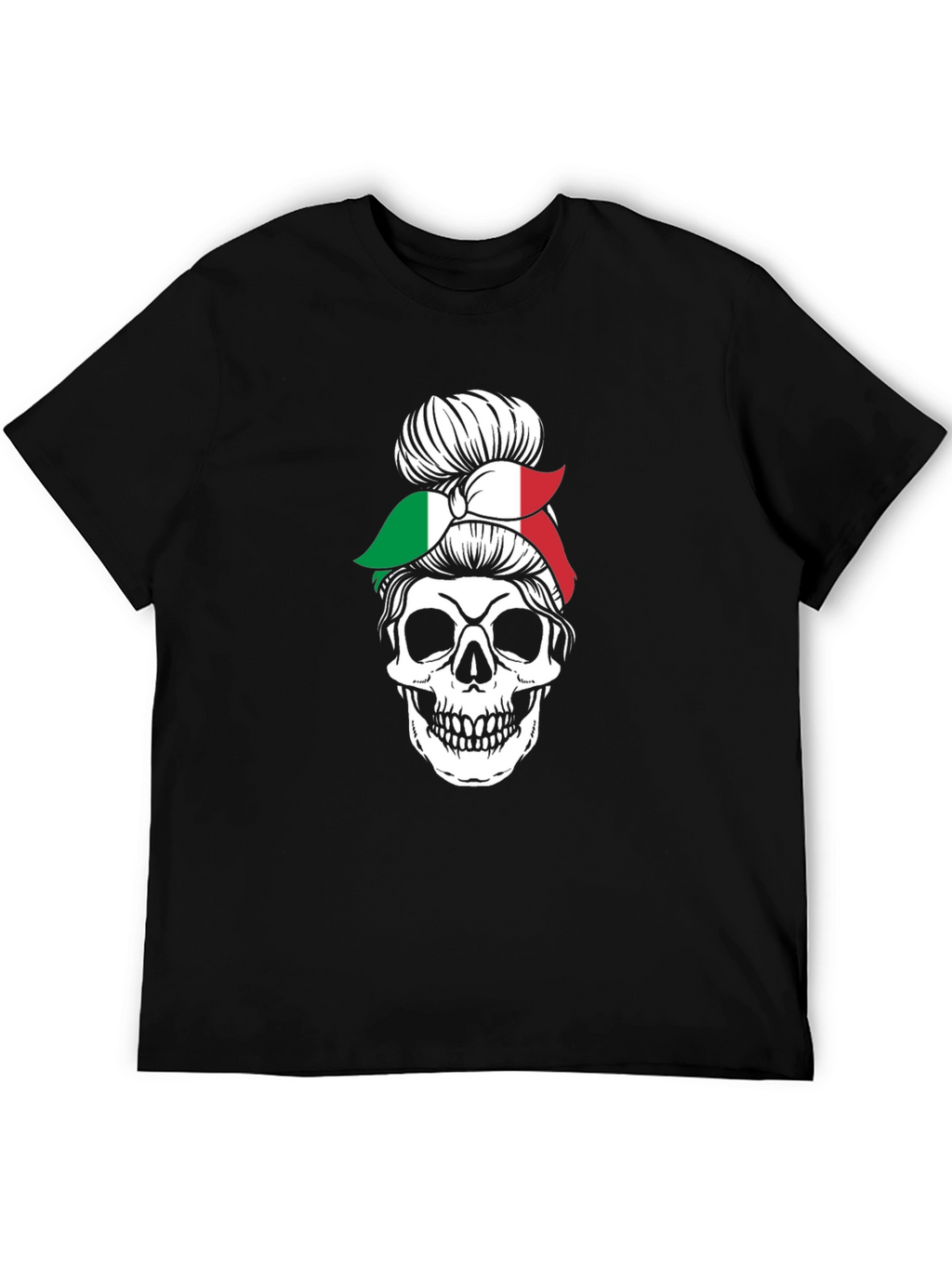 Italian Messy Bun Skull Graphic Tee