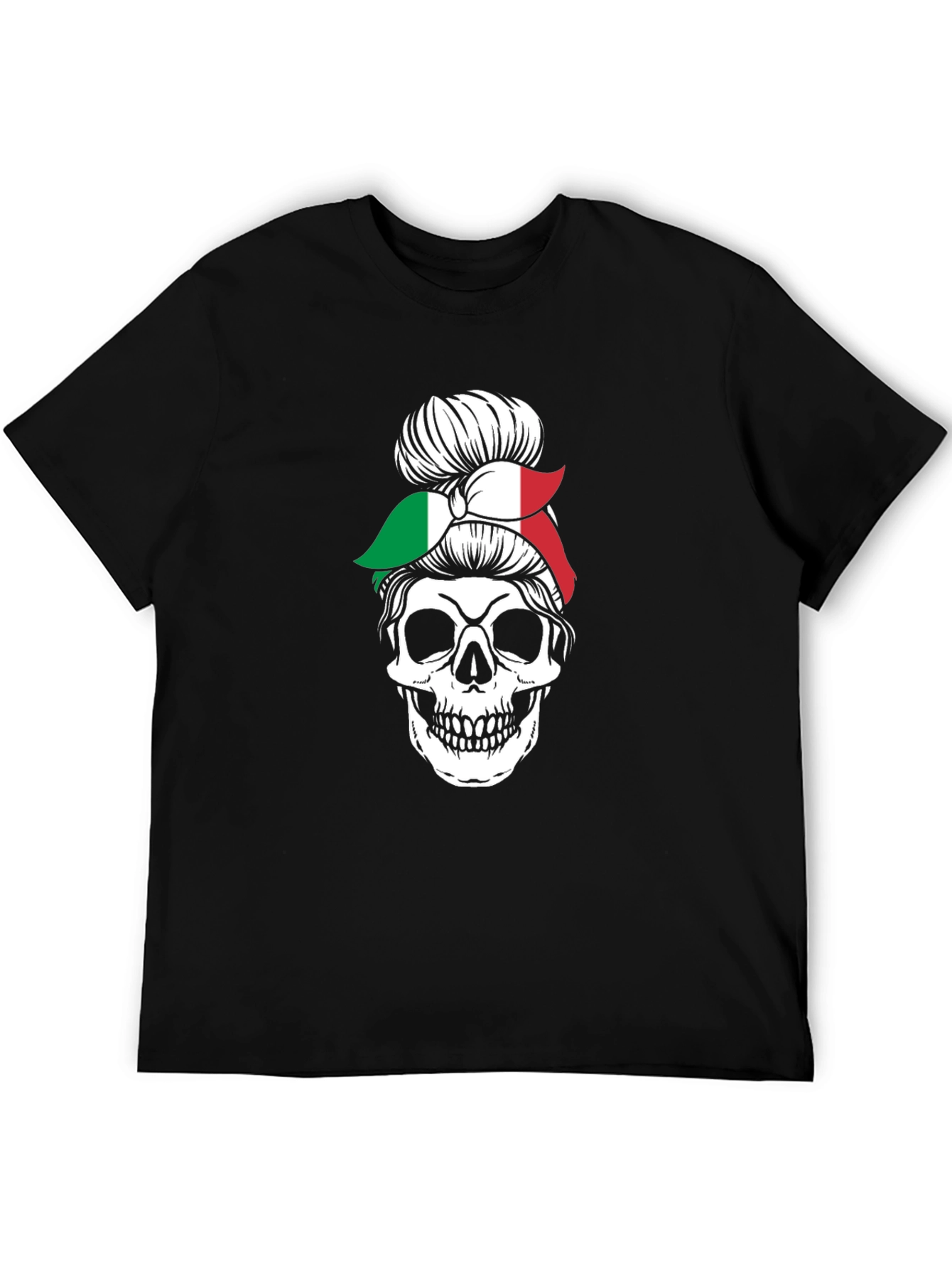 Italian Messy Bun Skull Graphic Tee