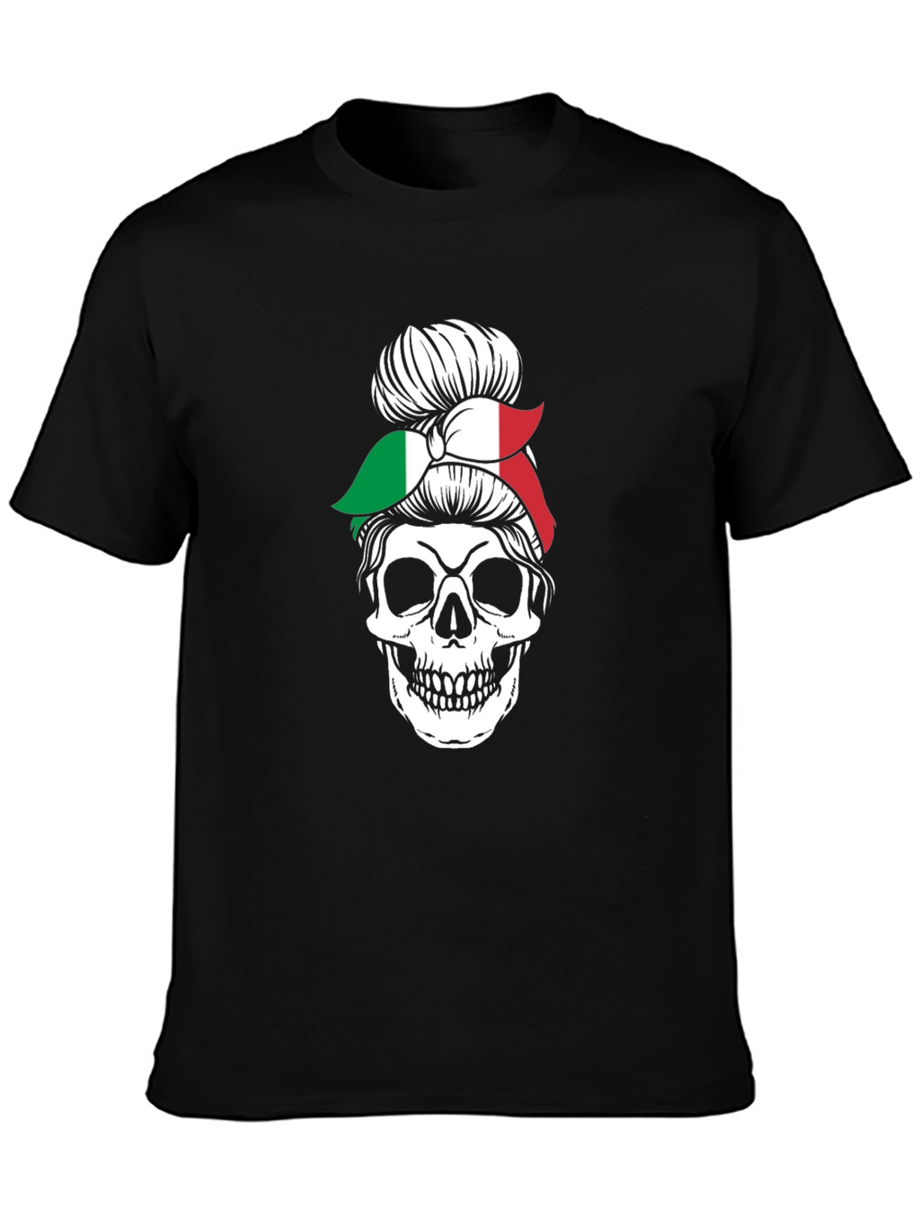 Italian Messy Bun Skull Graphic Tee