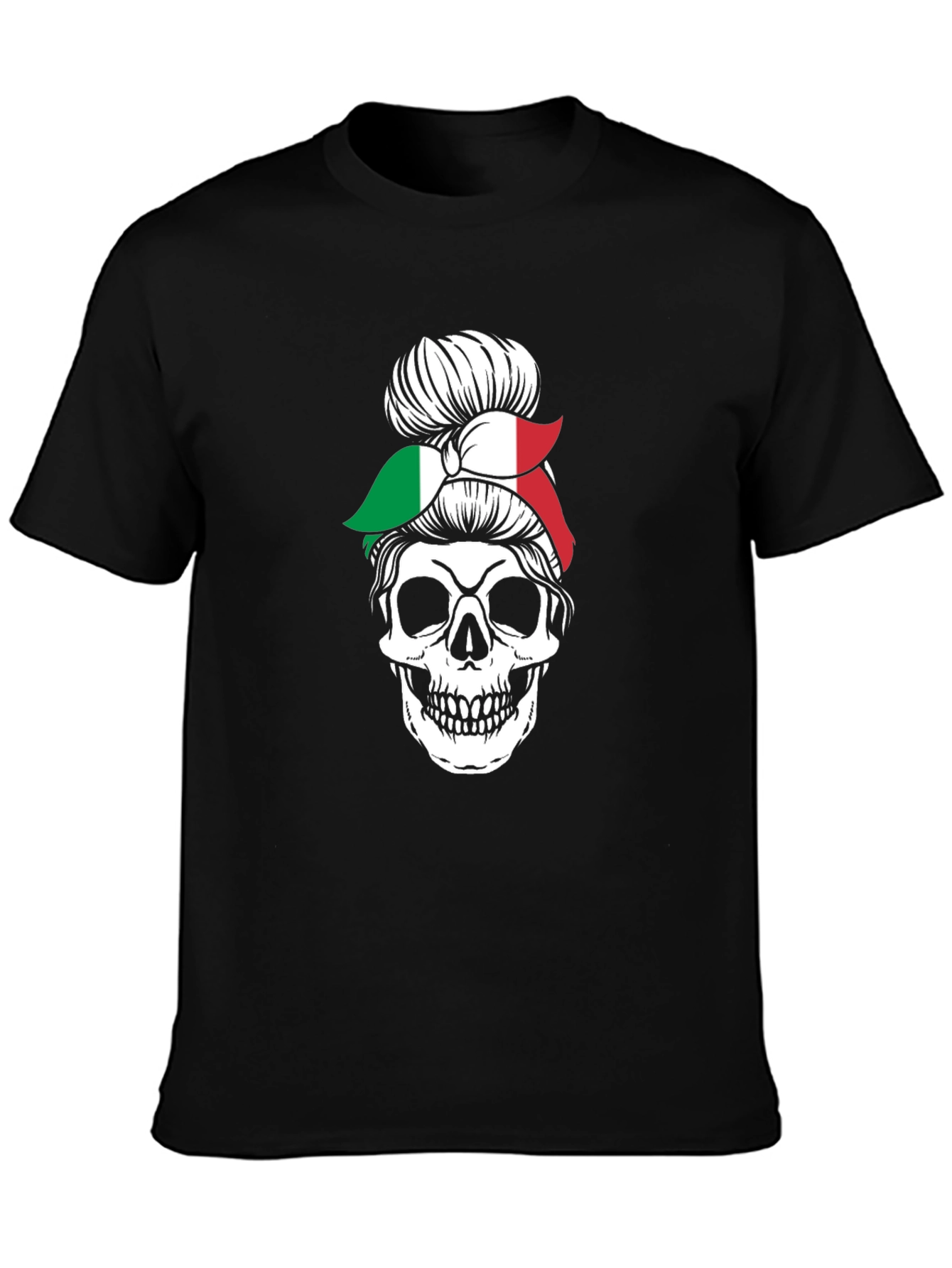 Italian Messy Bun Skull Graphic Tee