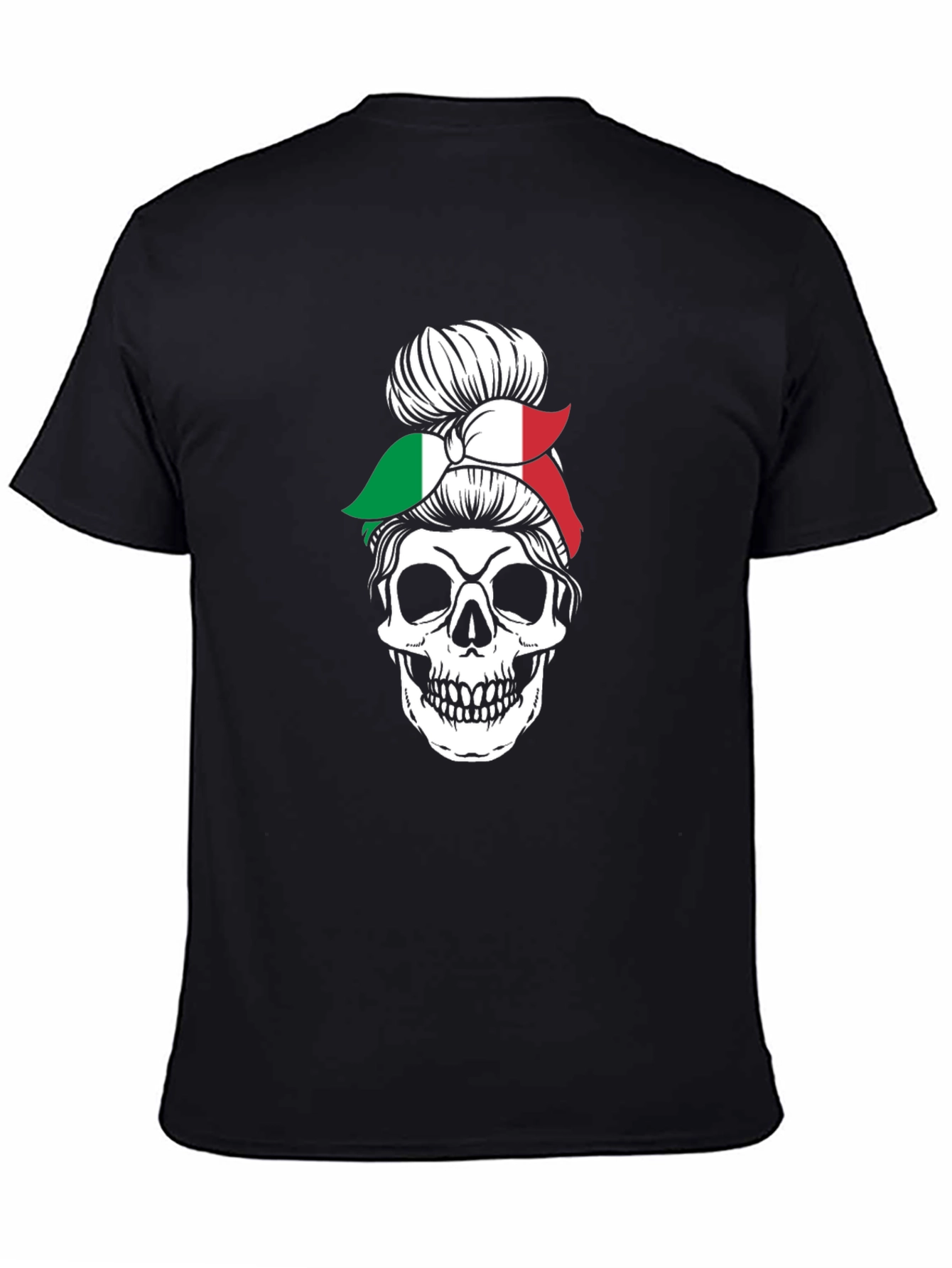 Italian Messy Bun Skull Graphic Tee