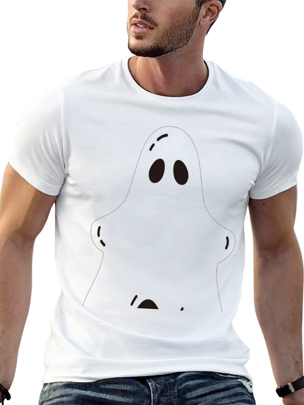 Mens Black Crewneck T-Shirt with Graphic