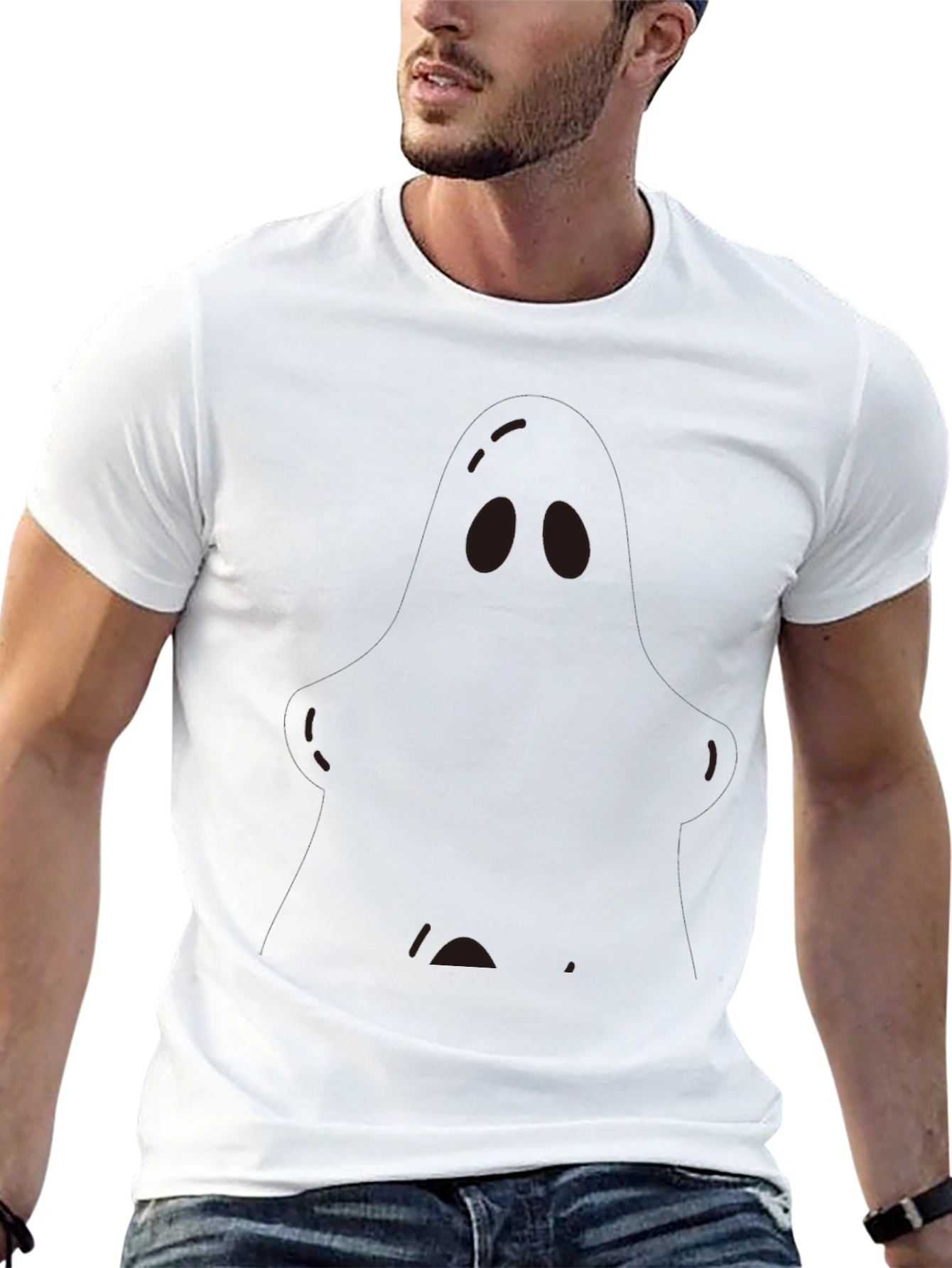 Mens Black Crewneck T-Shirt with Graphic