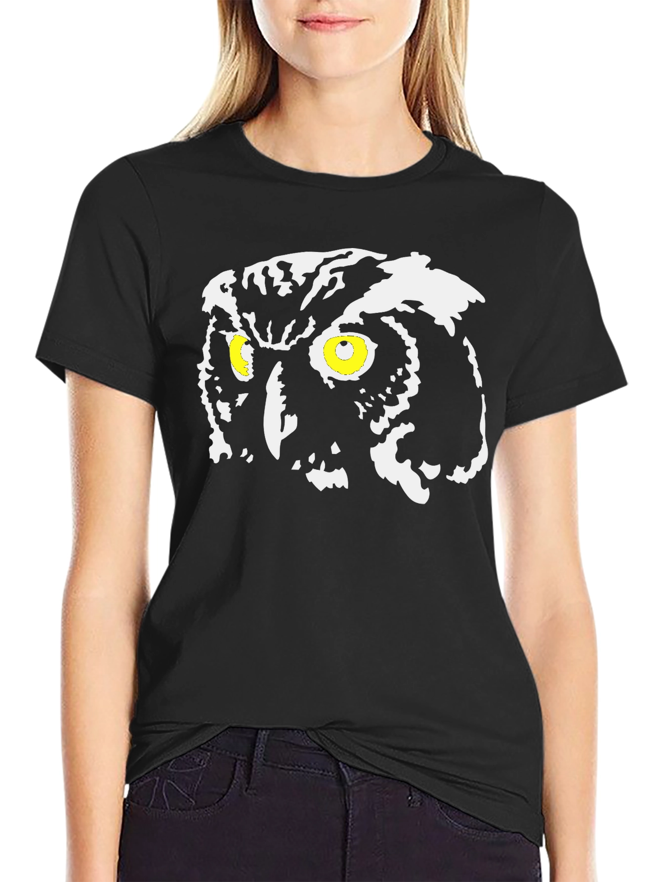 Owl Graphic Tee - Mens Black Cotton T-Shirt