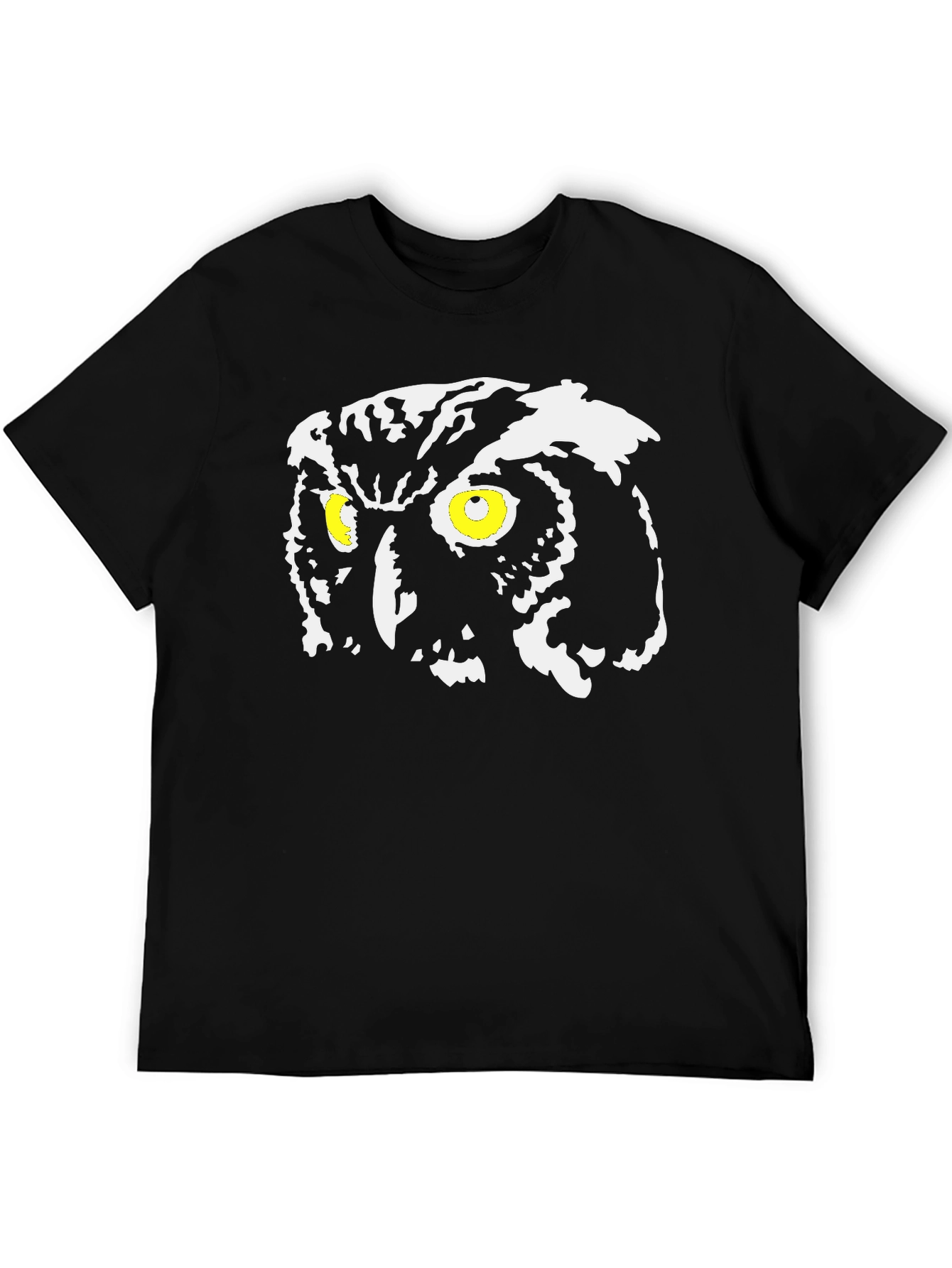 Owl Graphic Tee - Mens Black Cotton T-Shirt