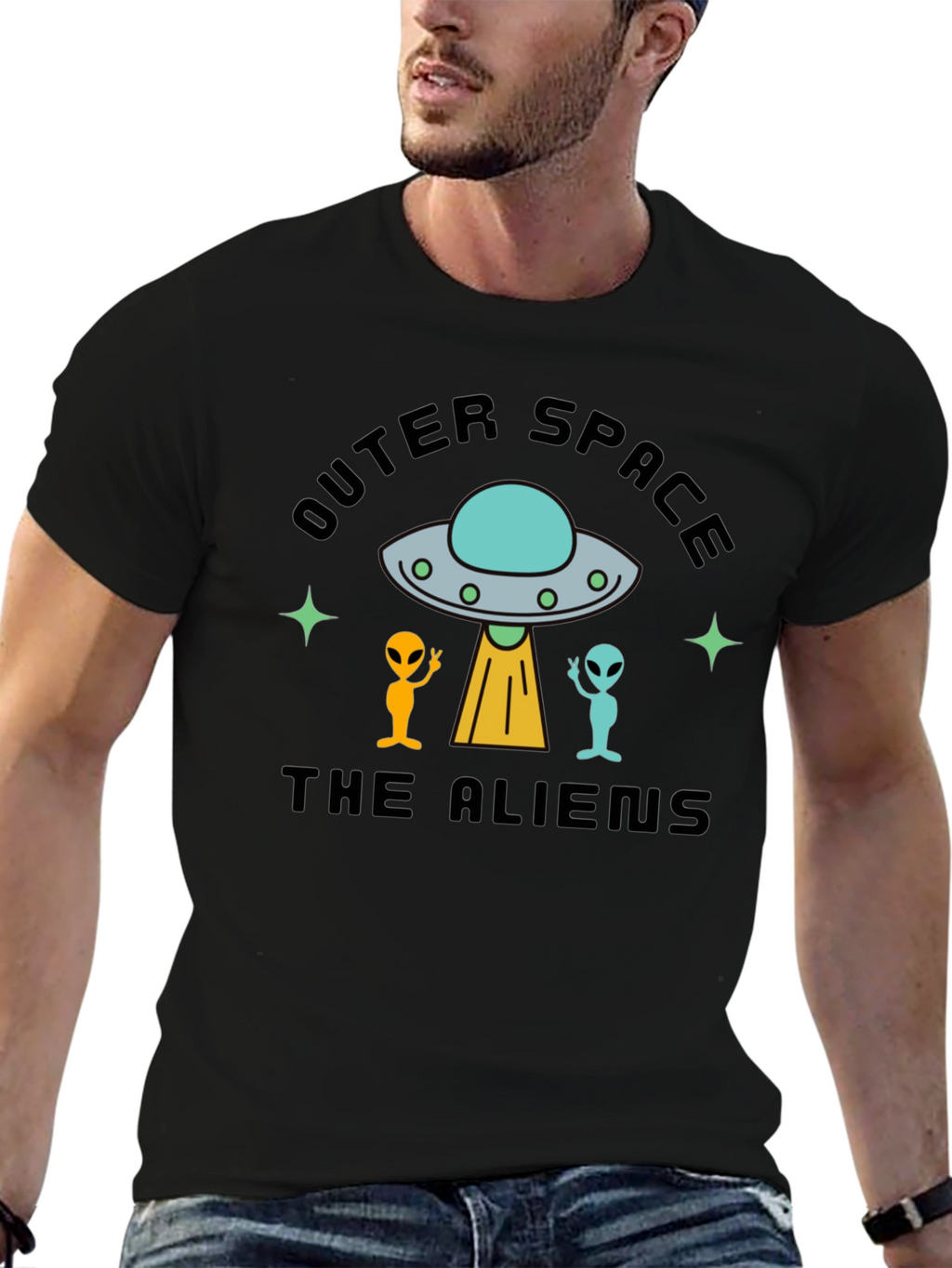 Outer Space Alien Graphic T-Shirt