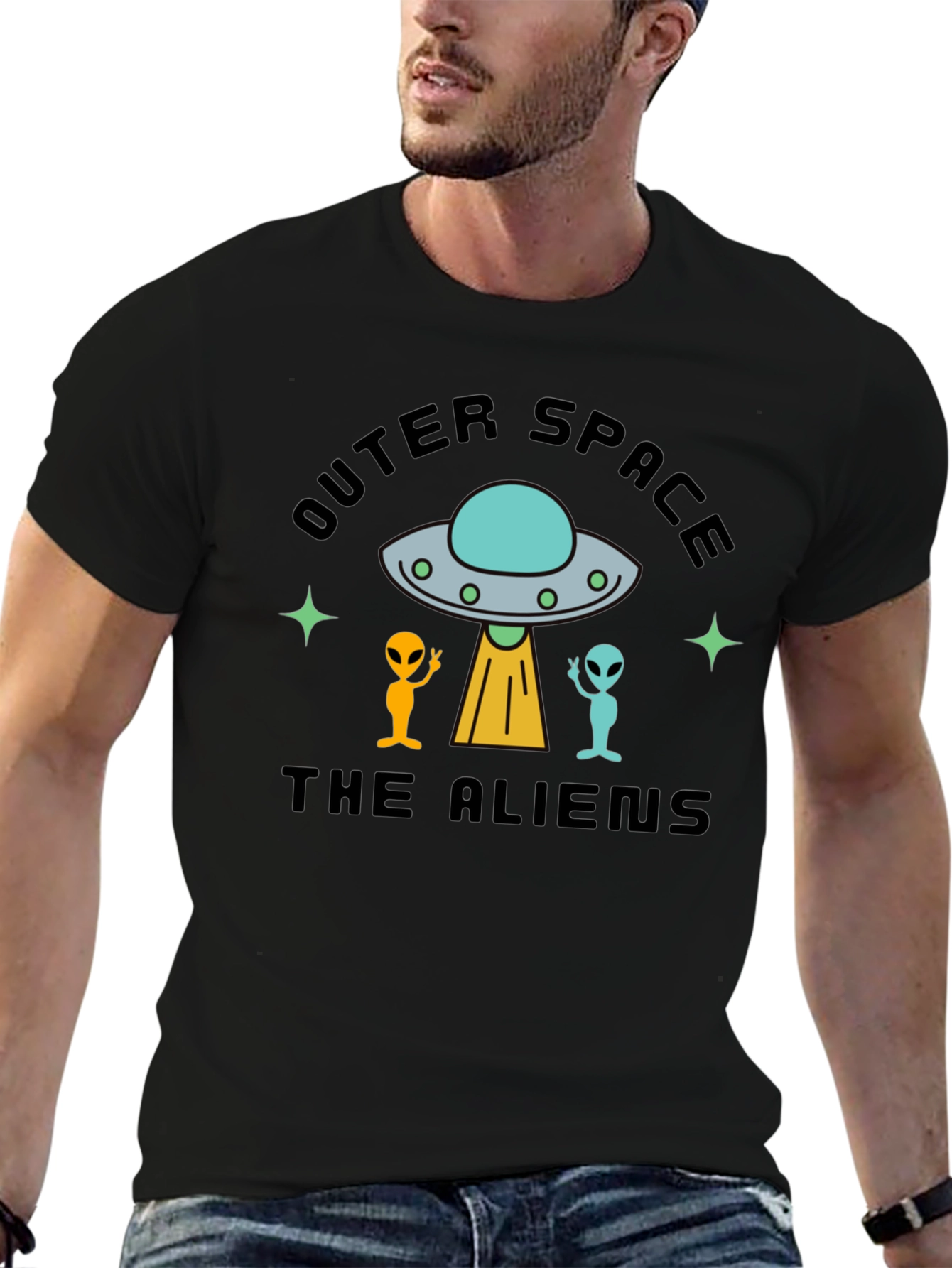 Outer Space Alien Graphic T-Shirt
