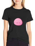 Cute Pink Slime Graphic Black T-Shirt