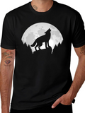 Wolf Moon Graphic T-Shirt - Mens Black Tee