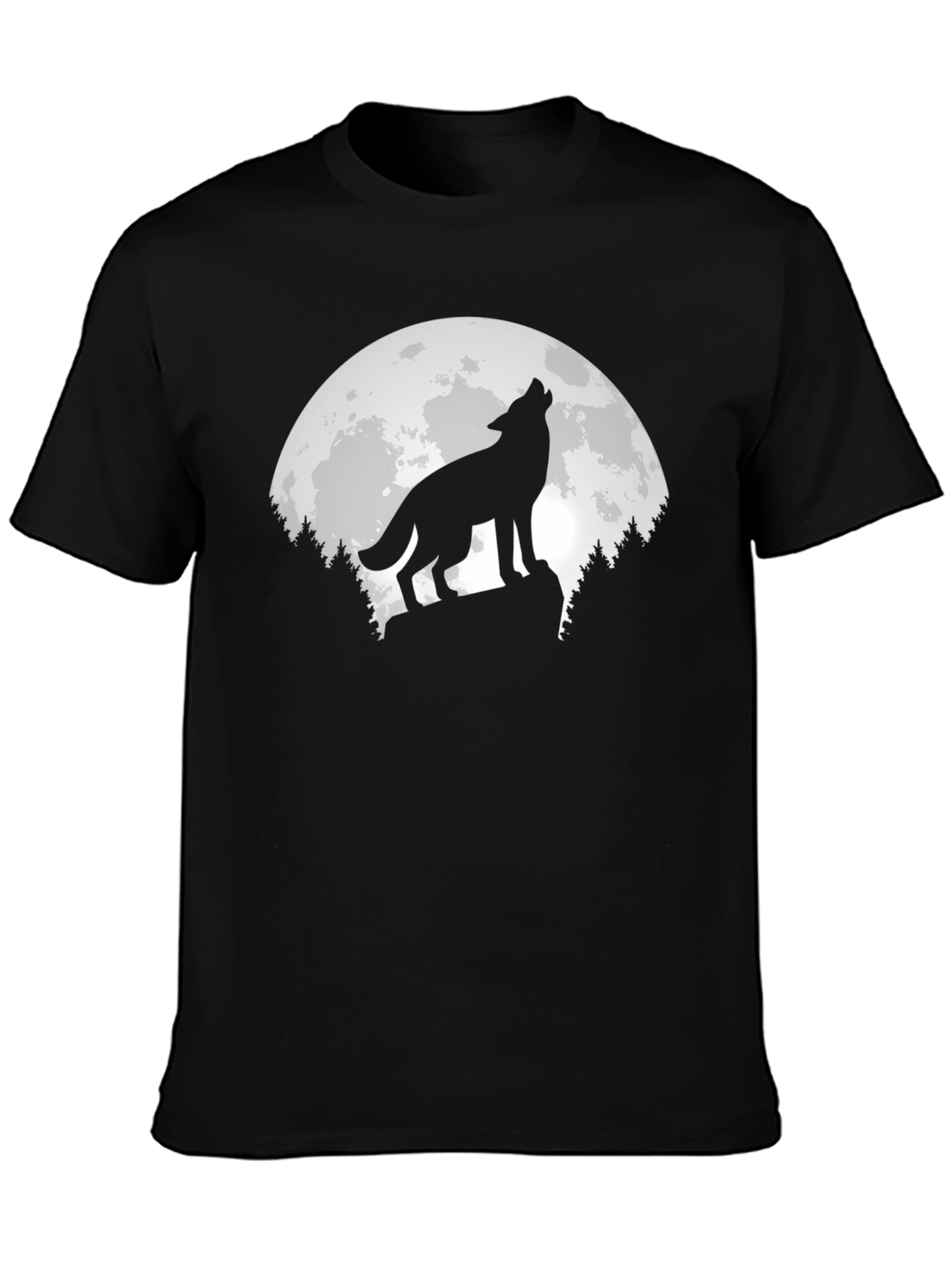 Wolf Moon Graphic T-Shirt - Mens Black Tee