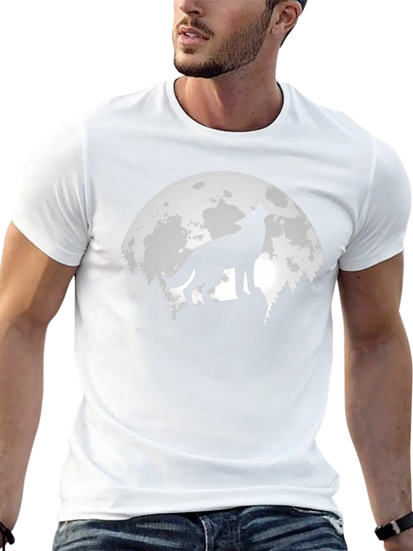 Wolf Moon Graphic T-Shirt - Mens Black Tee