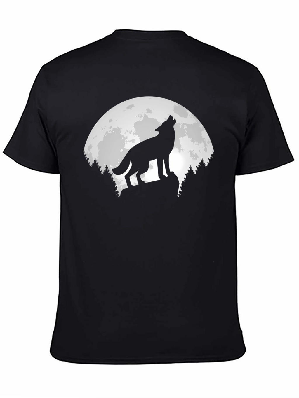 Wolf Moon Graphic T-Shirt - Mens Black Tee