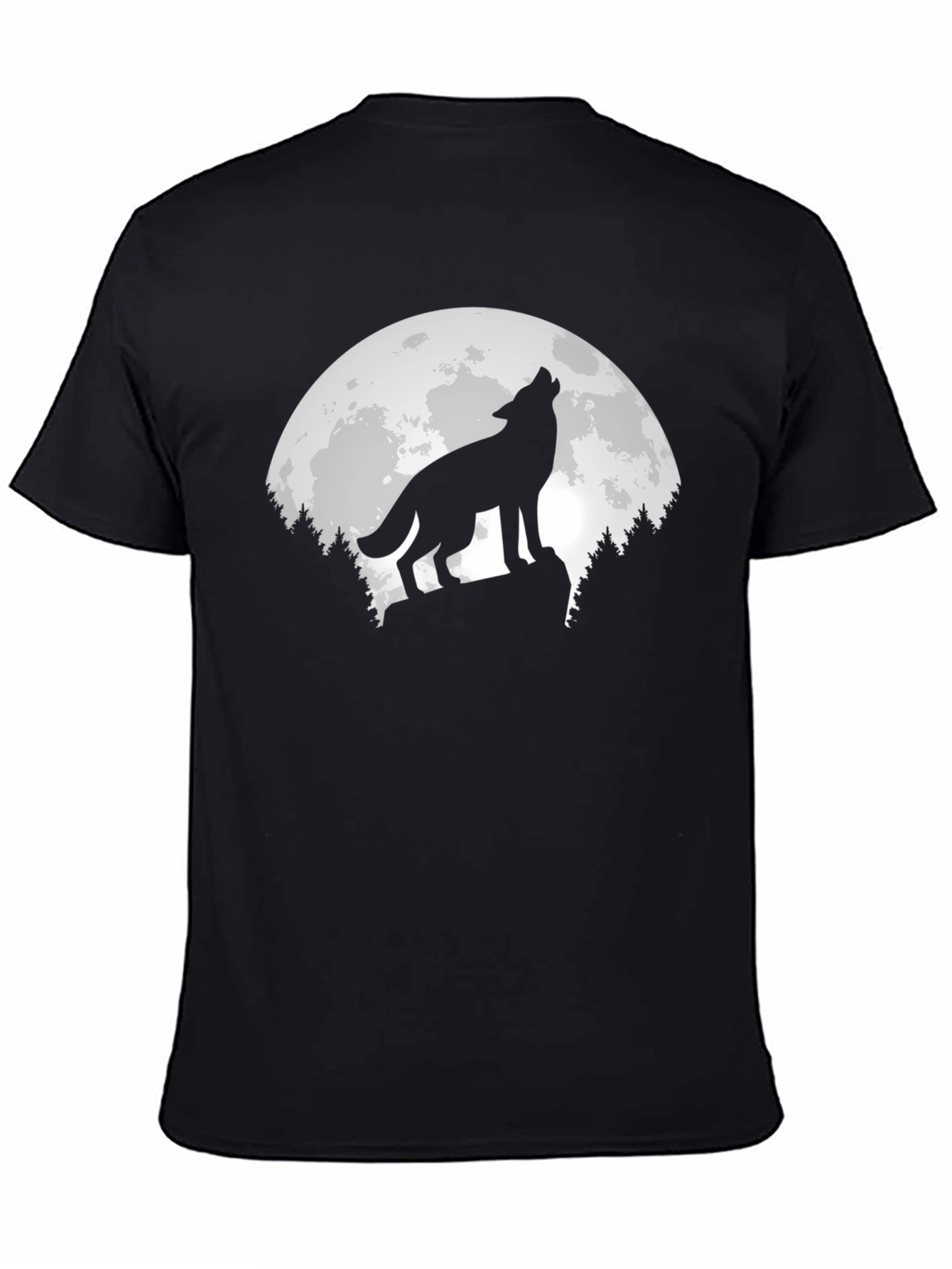Wolf Moon Graphic T-Shirt - Mens Black Tee
