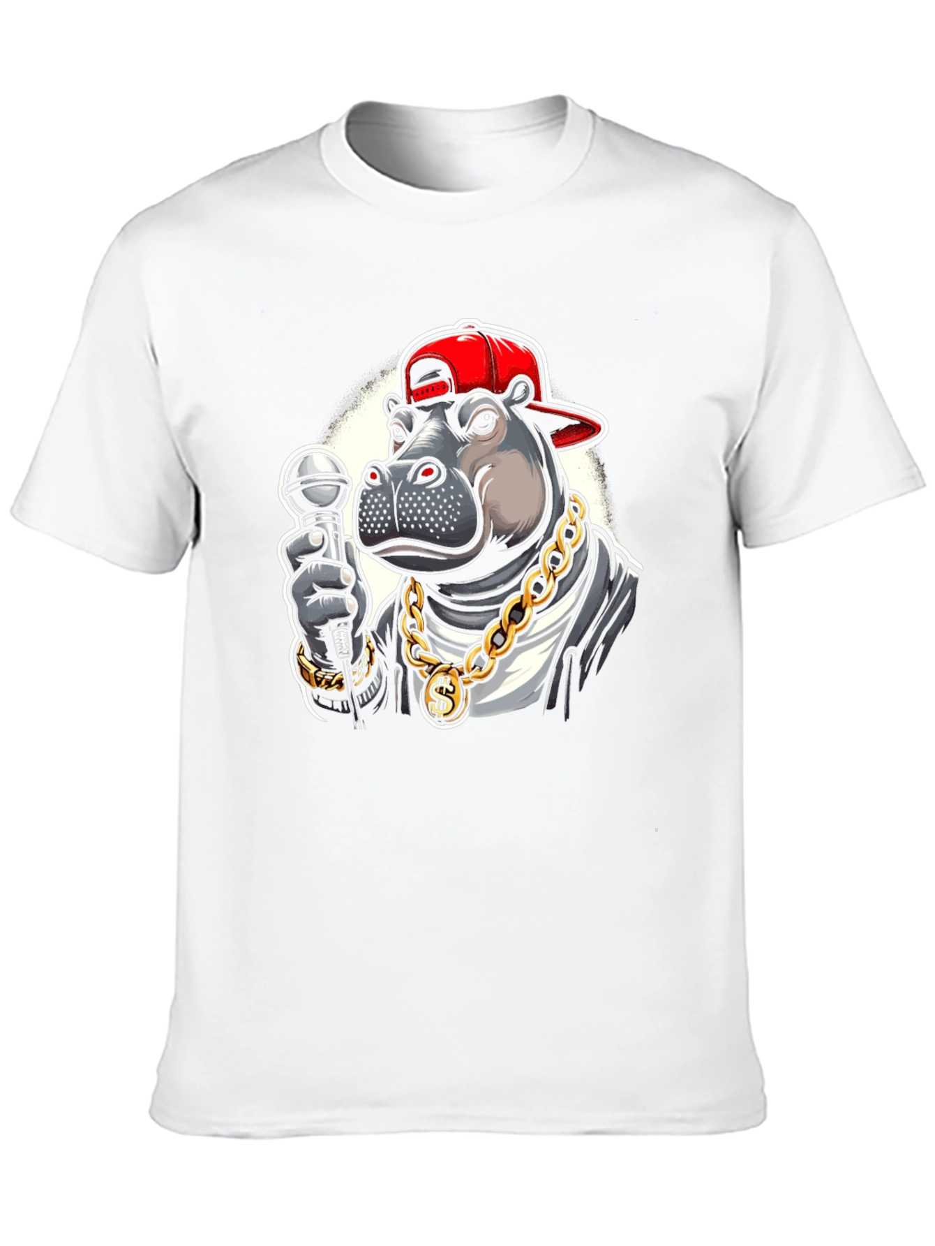 Cool Hippo Rapper Graphic T-Shirt