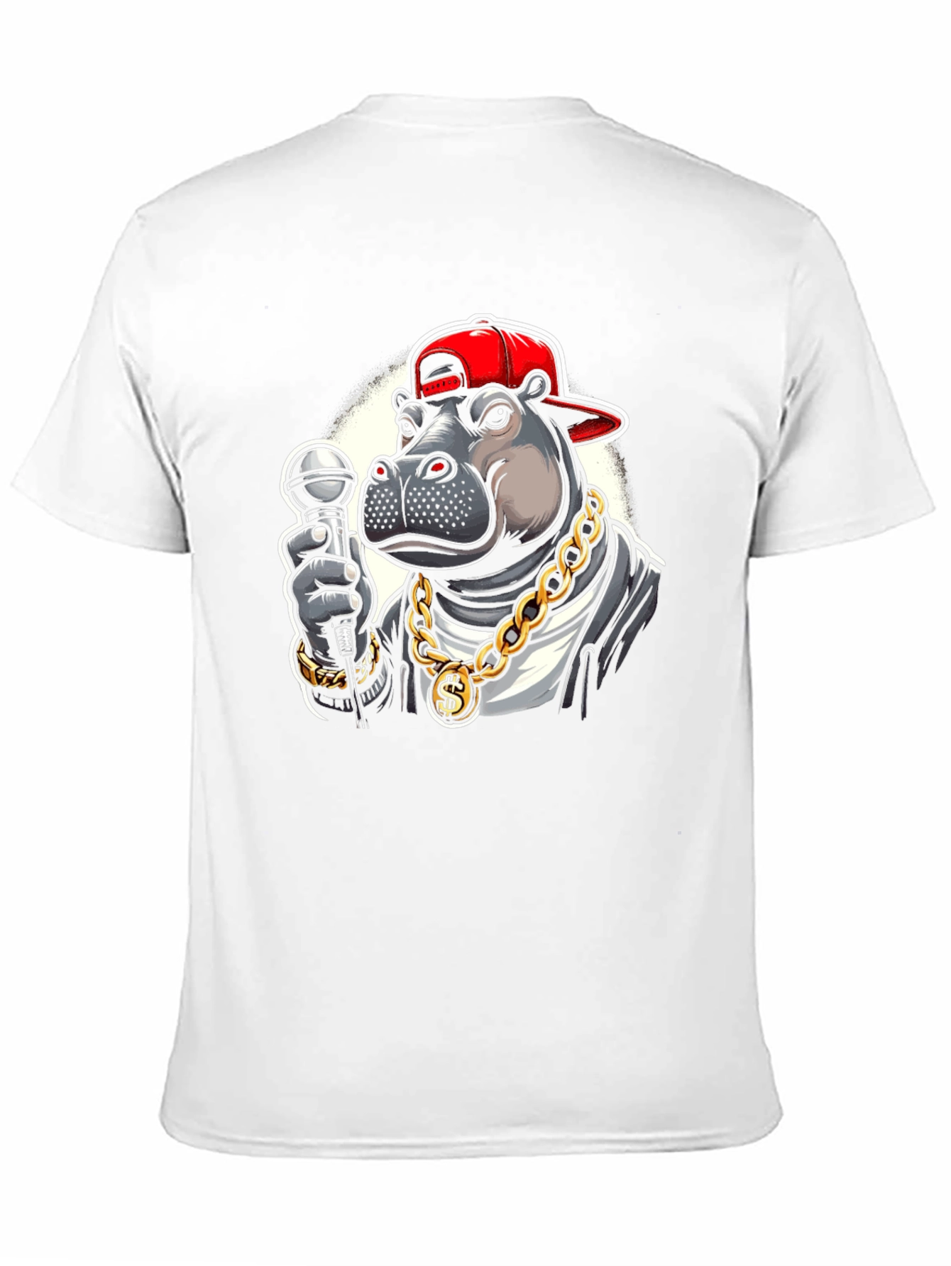 Cool Hippo Rapper Graphic T-Shirt