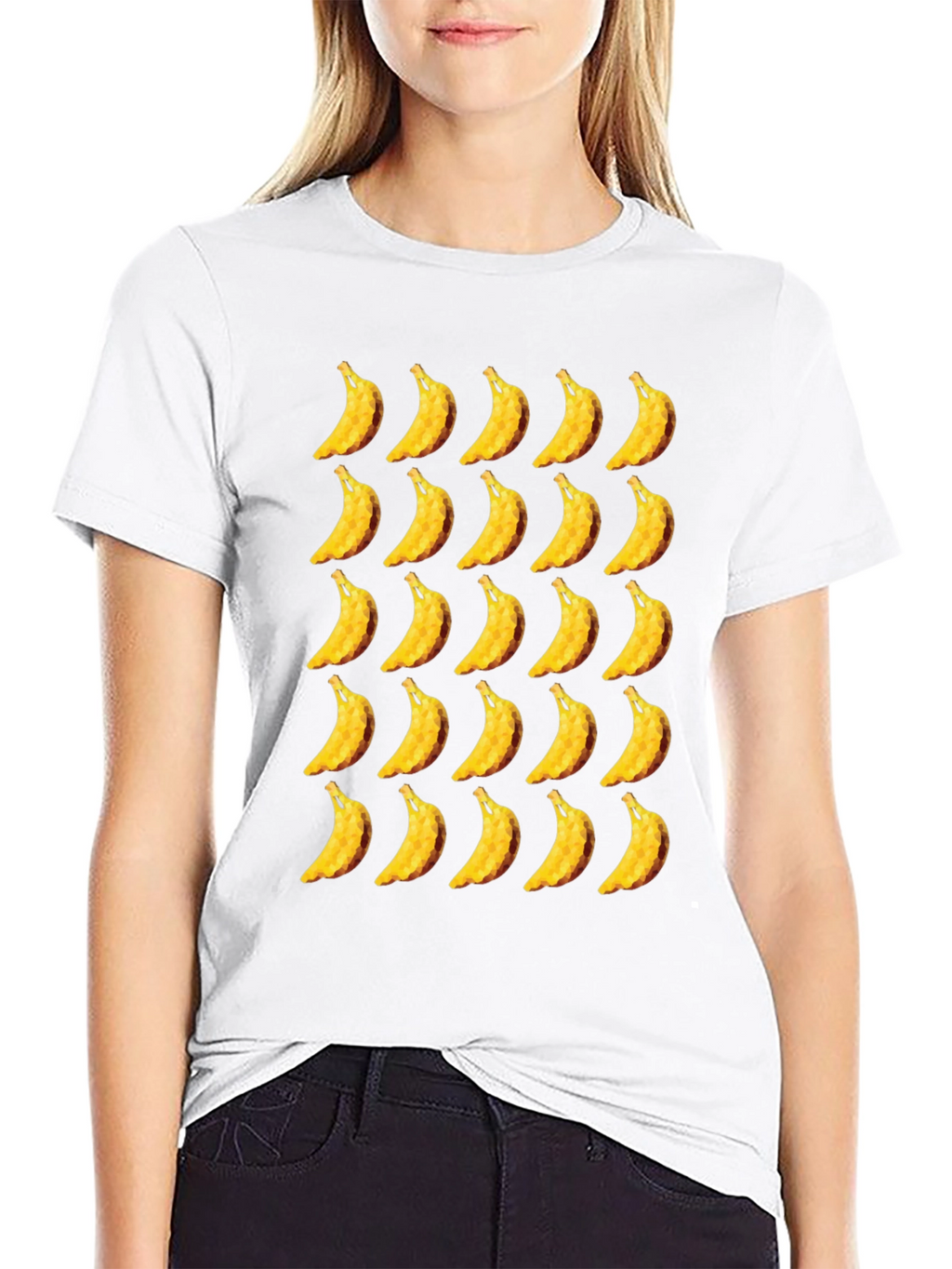 Banana Patterned Black T-Shirt