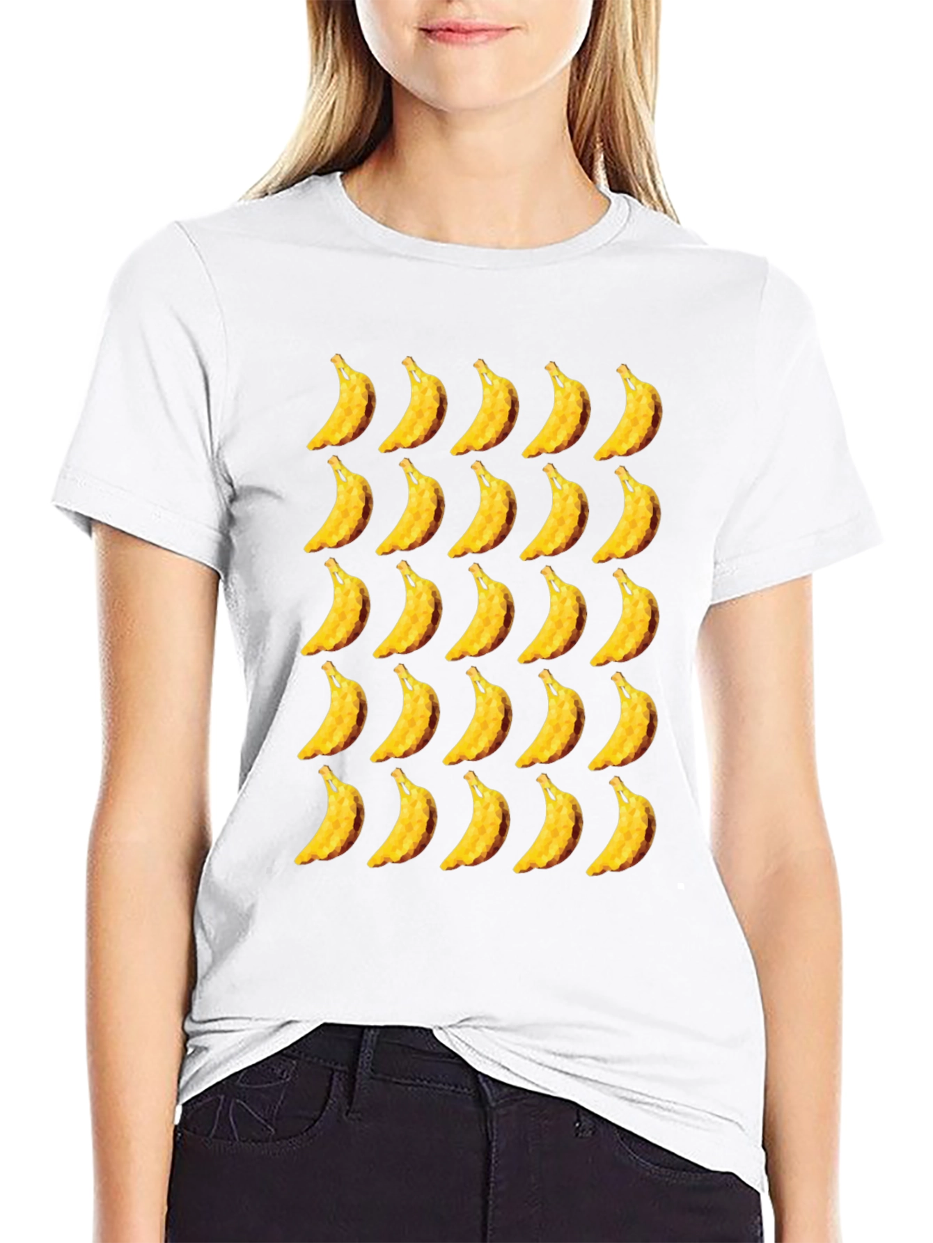Banana Patterned Black T-Shirt