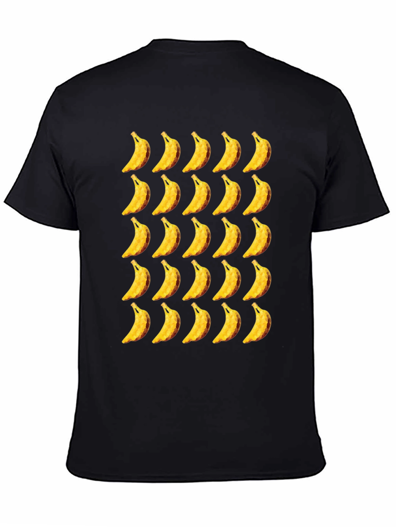 Banana Patterned Black T-Shirt