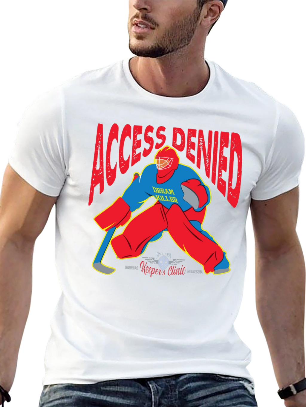 Access Denied Hockey Goalie Graphic T-Shirt