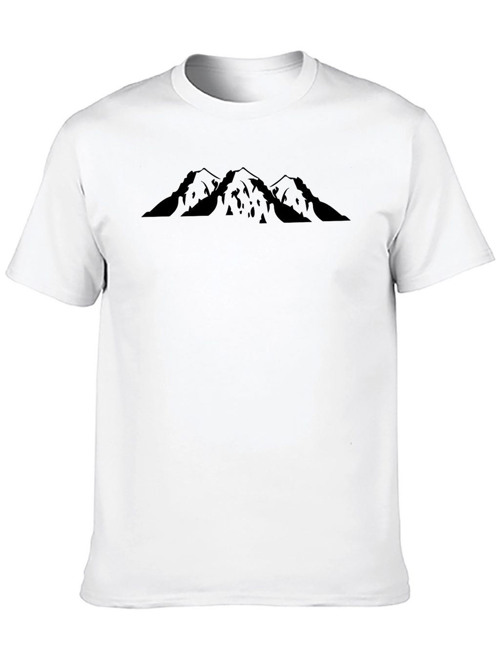 Mountain Peak Graphic Tee - Classic Black Crew Neck