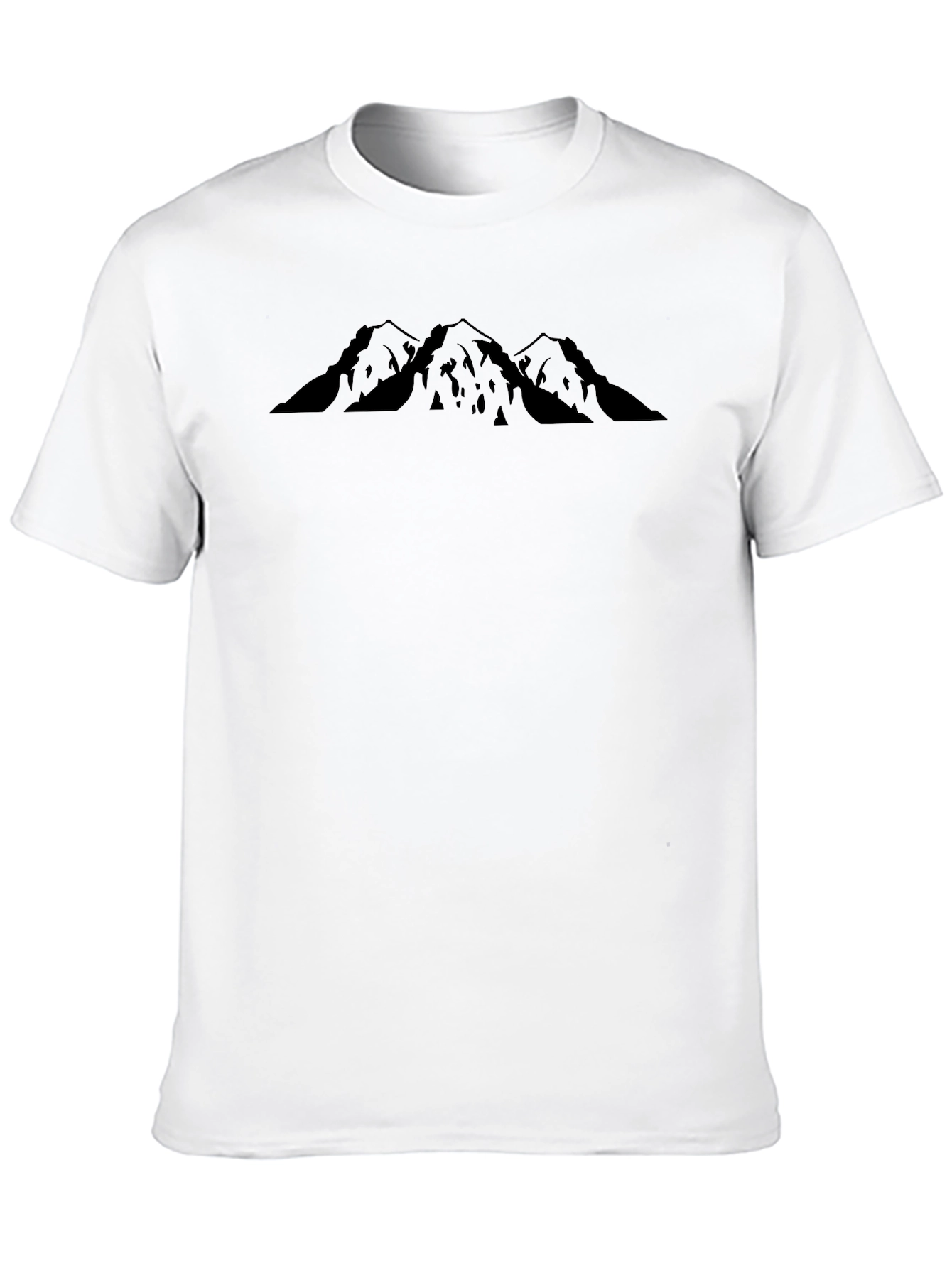 Mountain Peak Graphic Tee - Classic Black Crew Neck