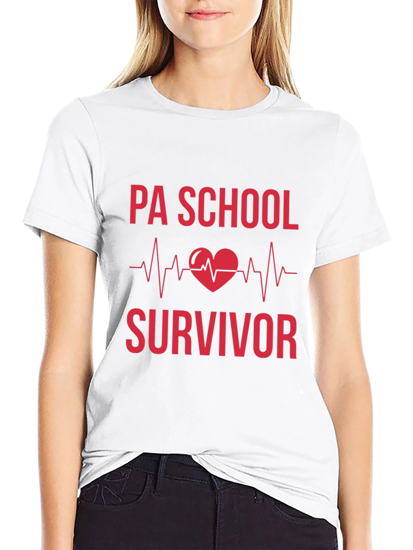 PA School Survivor Heartbeat Graphic Tee - Black