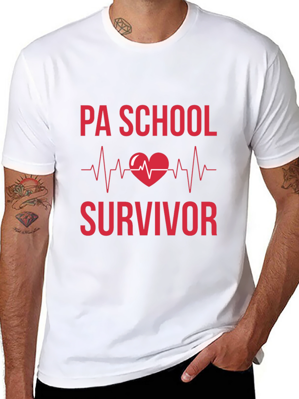 PA School Survivor Heartbeat Graphic Tee - Black