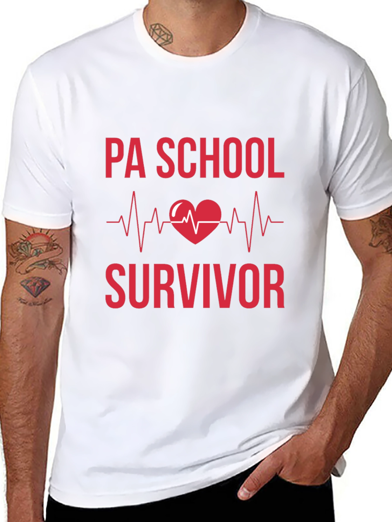 PA School Survivor Heartbeat Graphic Tee - Black