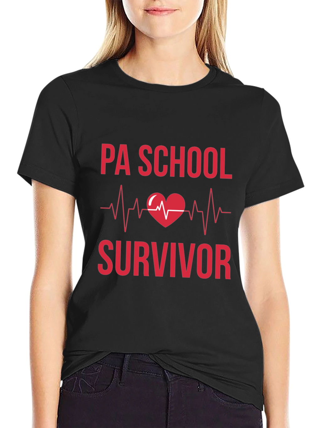 PA School Survivor Heartbeat Graphic Tee - Black