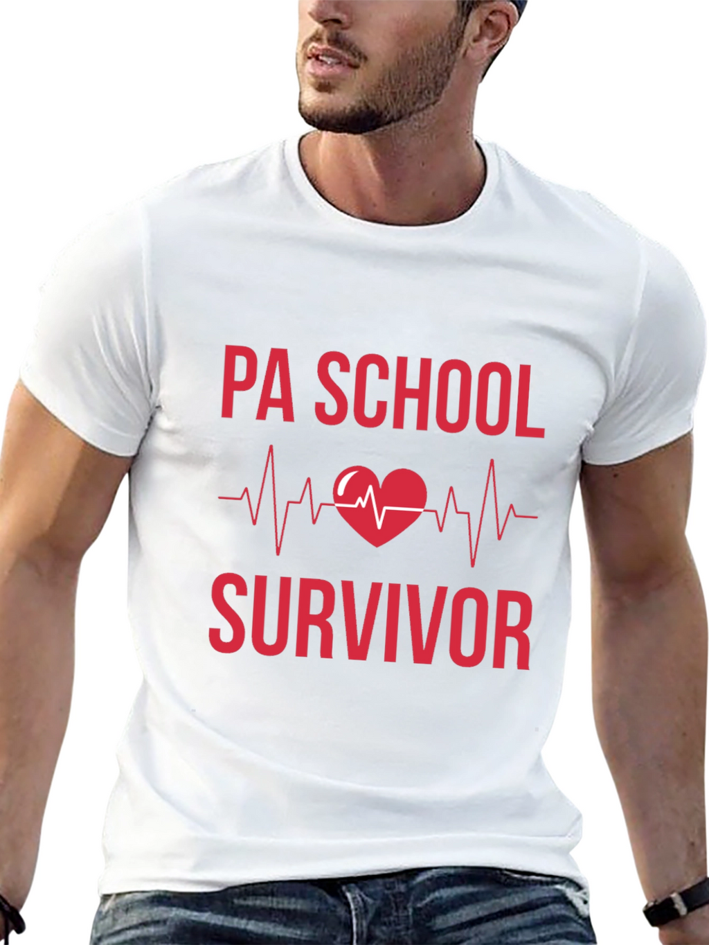 PA School Survivor Heartbeat Graphic Tee - Black