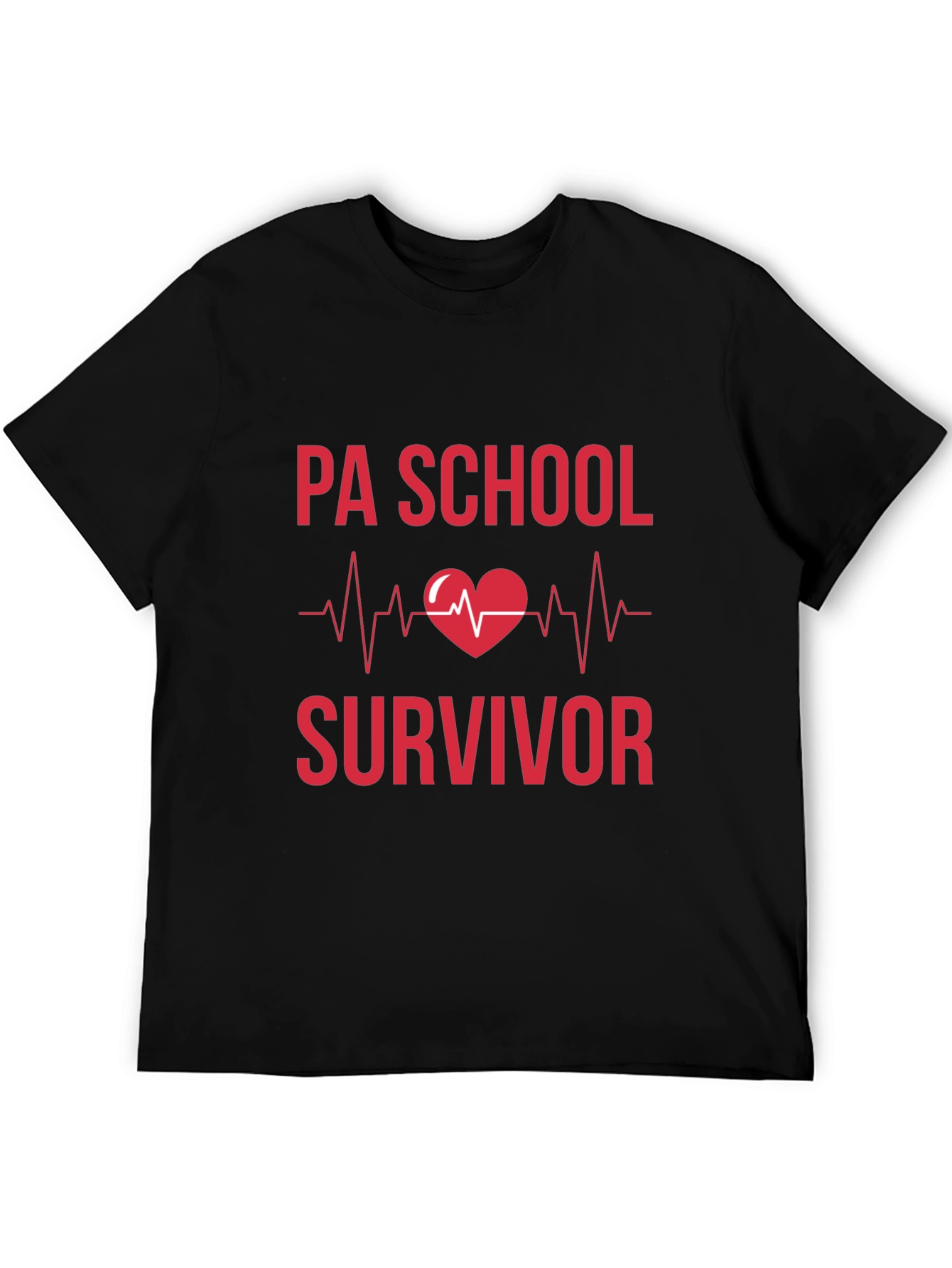 PA School Survivor Heartbeat Graphic Tee - Black