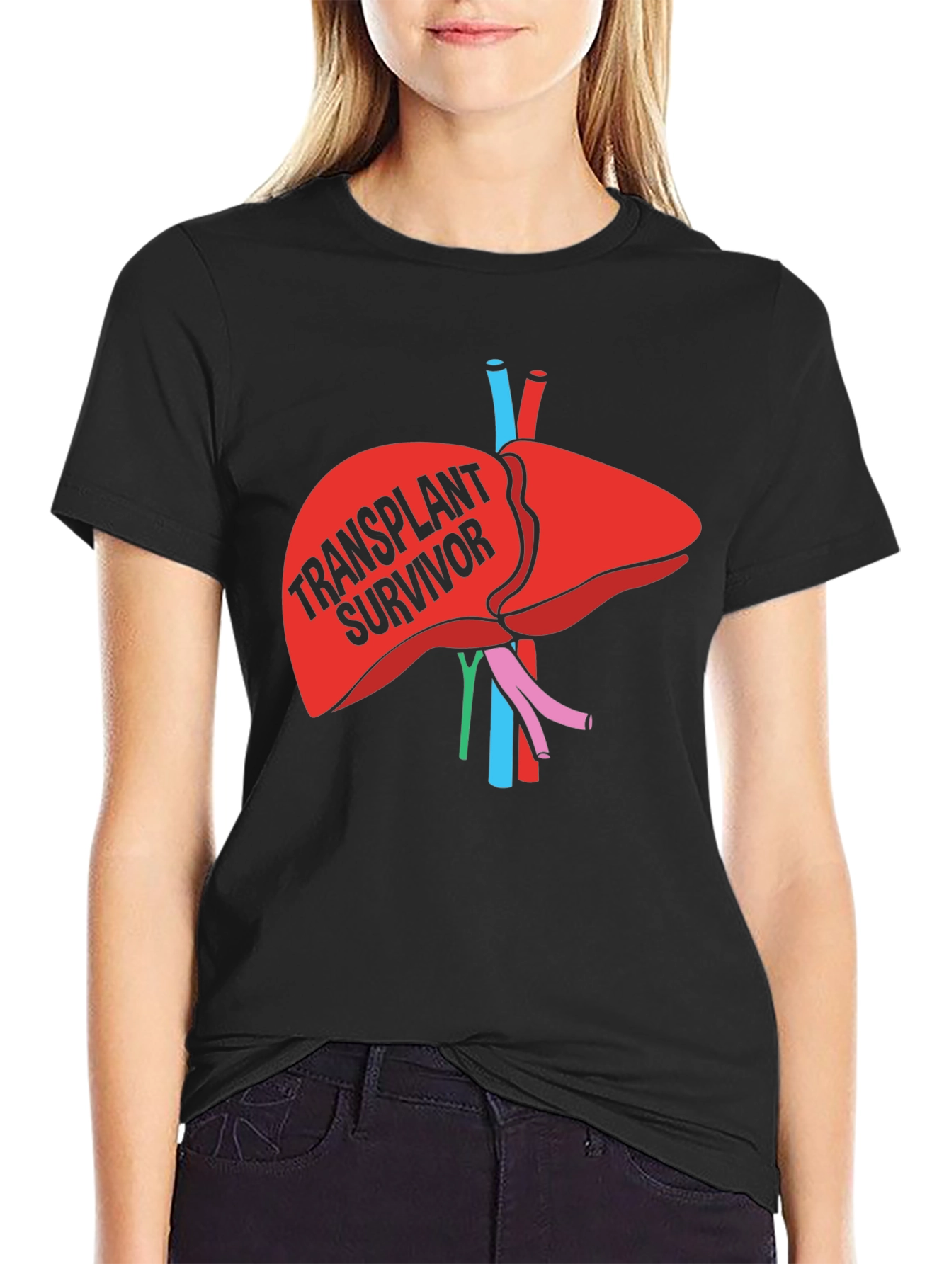 Transplant Survivor Graphic Tee - Liver Anatomy T-Shirt