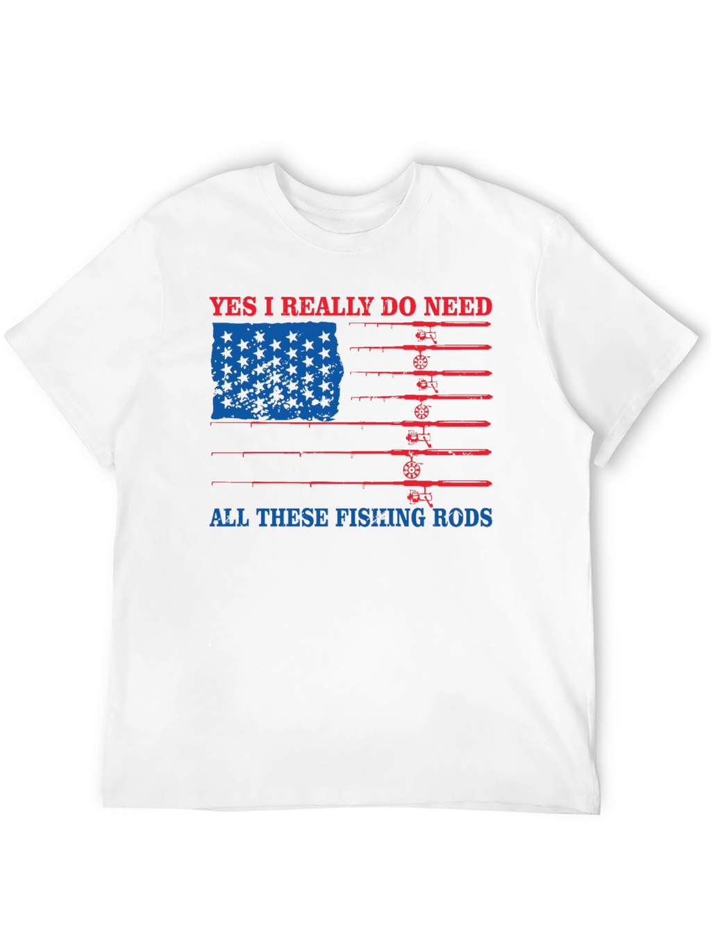 Fishing Rods USA Flag Graphic Tee
