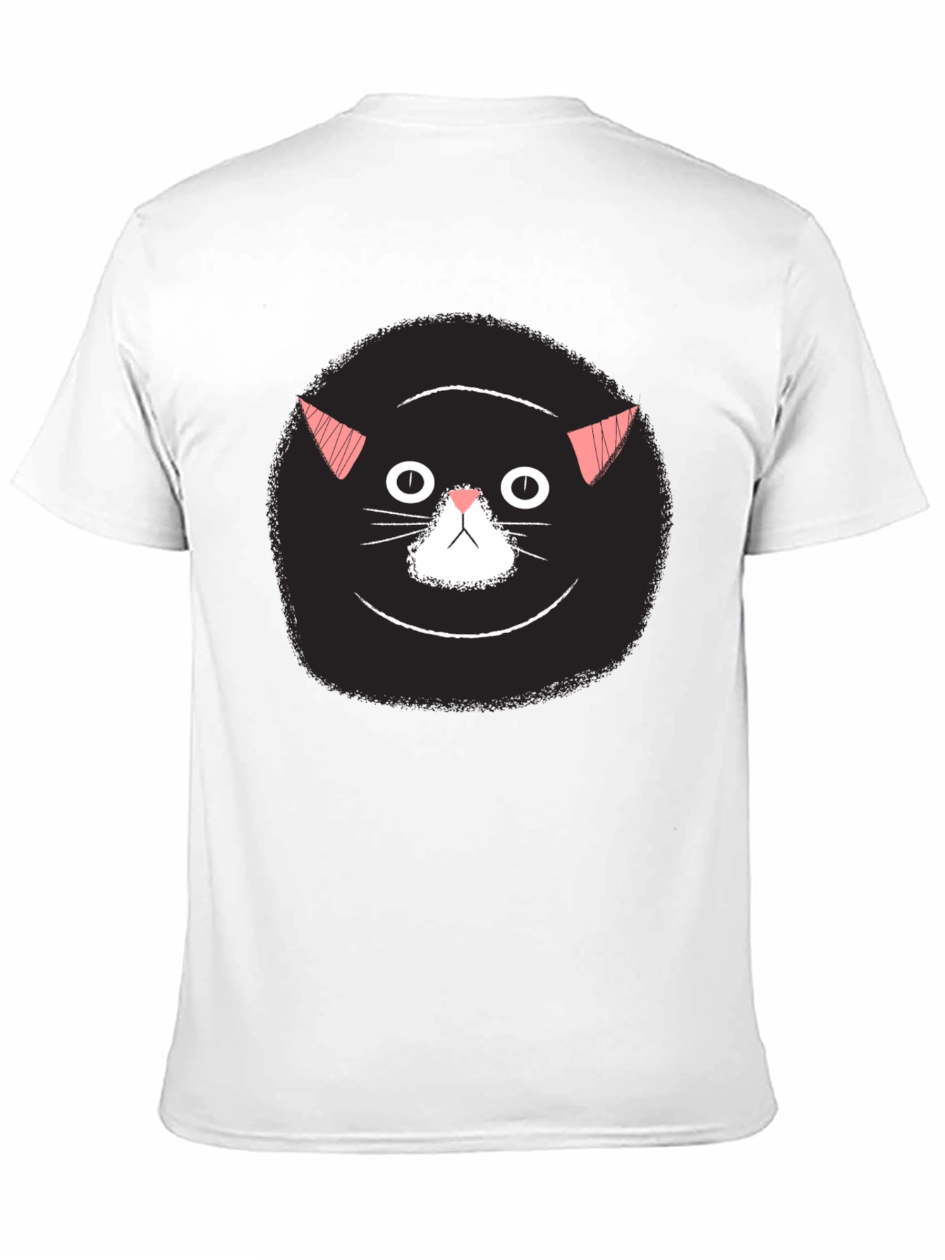 Funny Black Cat Face Graphic T-Shirt