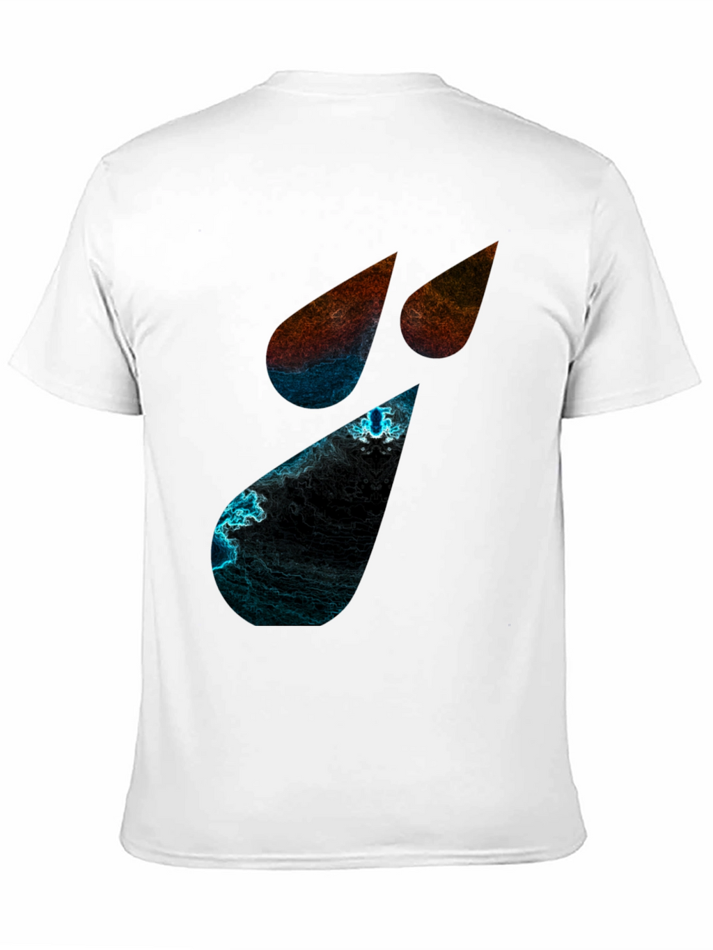 Abstract Teardrop Graphic Black T-Shirt