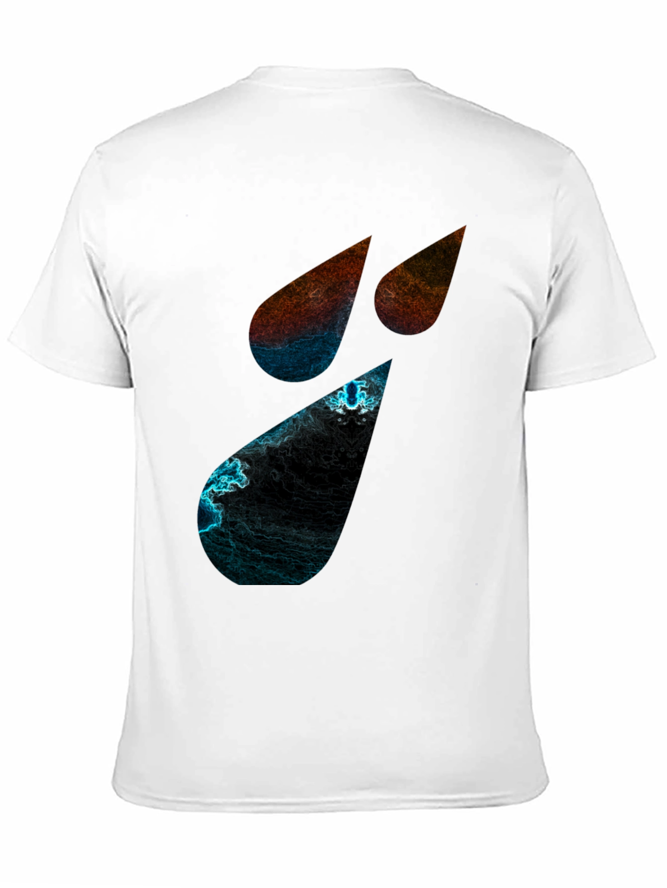 Abstract Teardrop Graphic Black T-Shirt