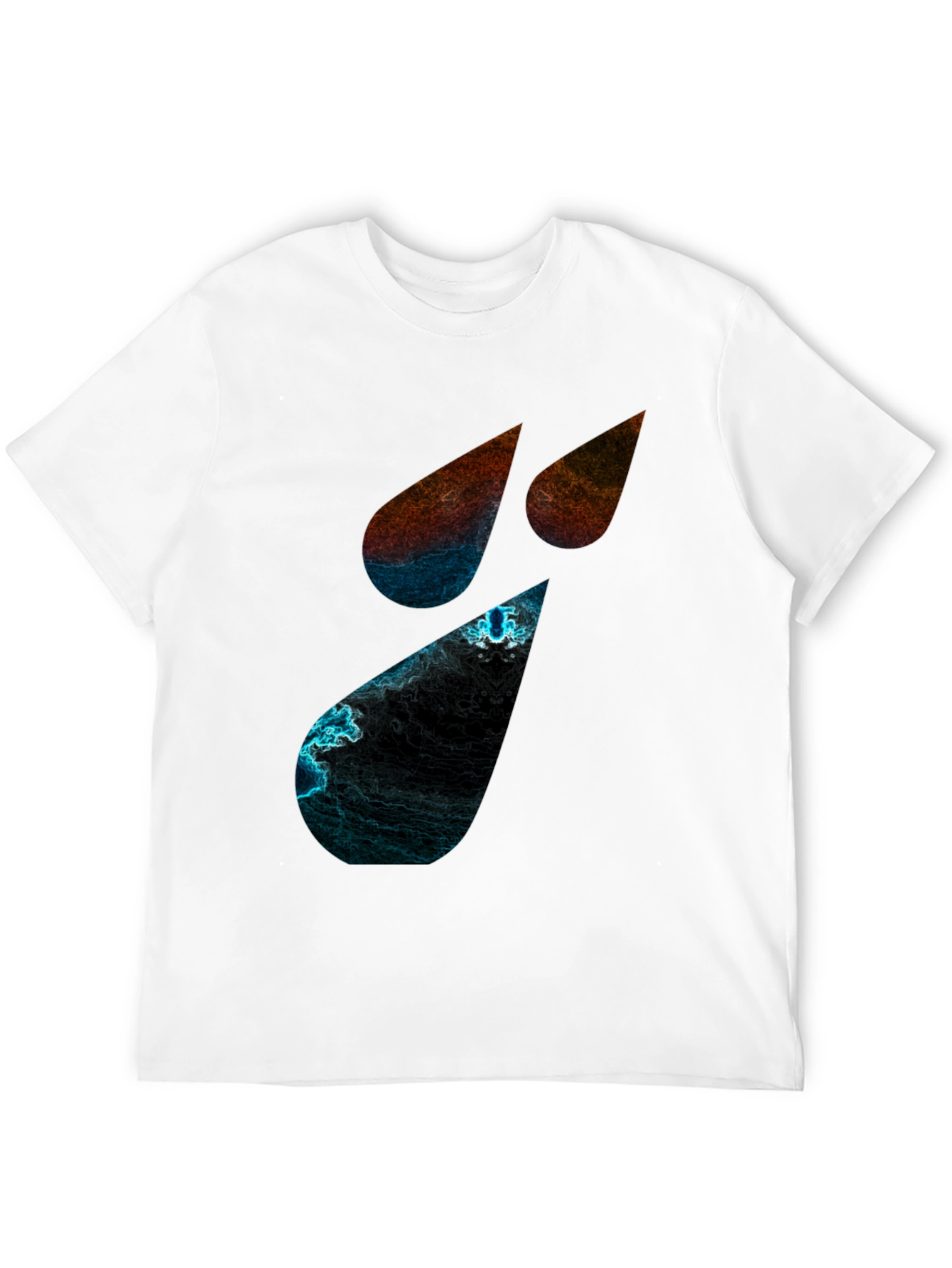 Abstract Teardrop Graphic Black T-Shirt
