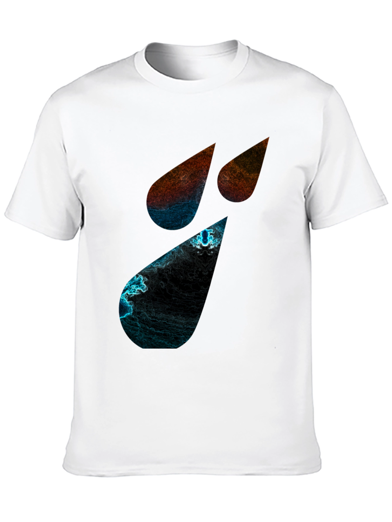 Abstract Teardrop Graphic Black T-Shirt