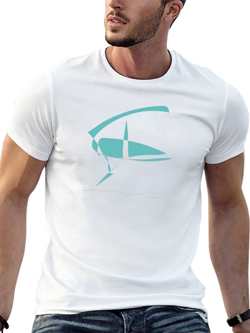 Abstract Sailboat Graphic Tee - Black