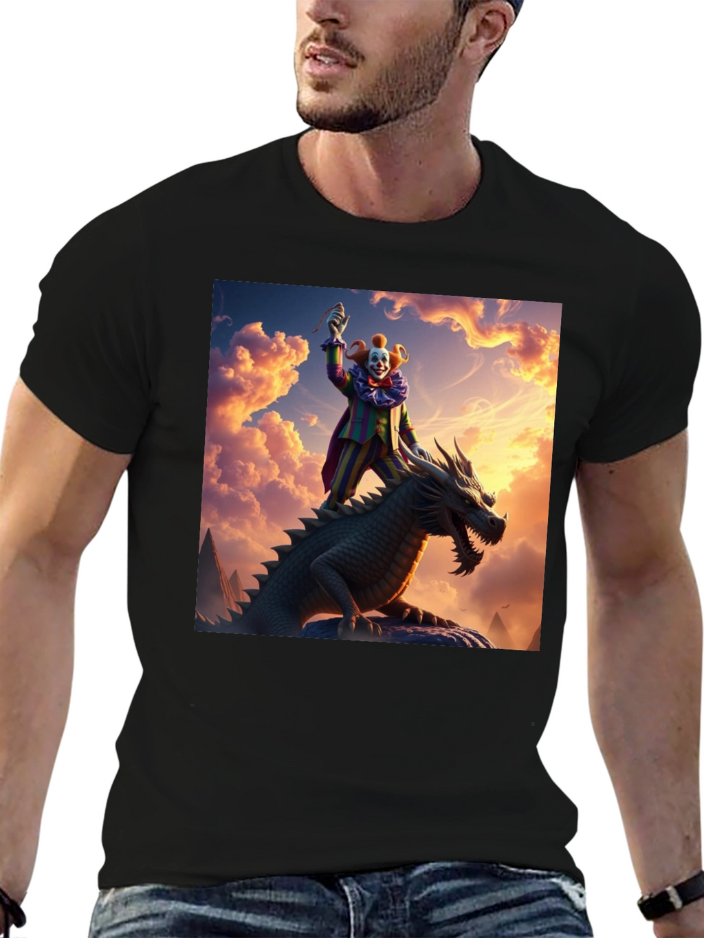 Clown Riding Dragon T-Shirt