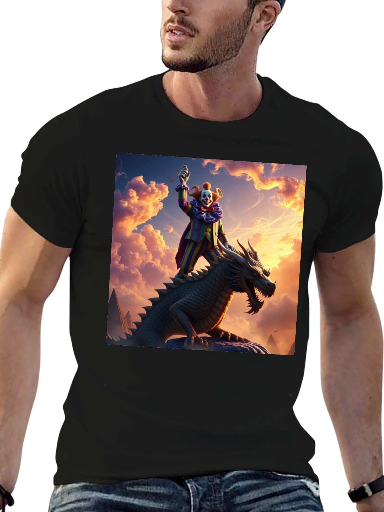 Clown Riding Dragon T-Shirt