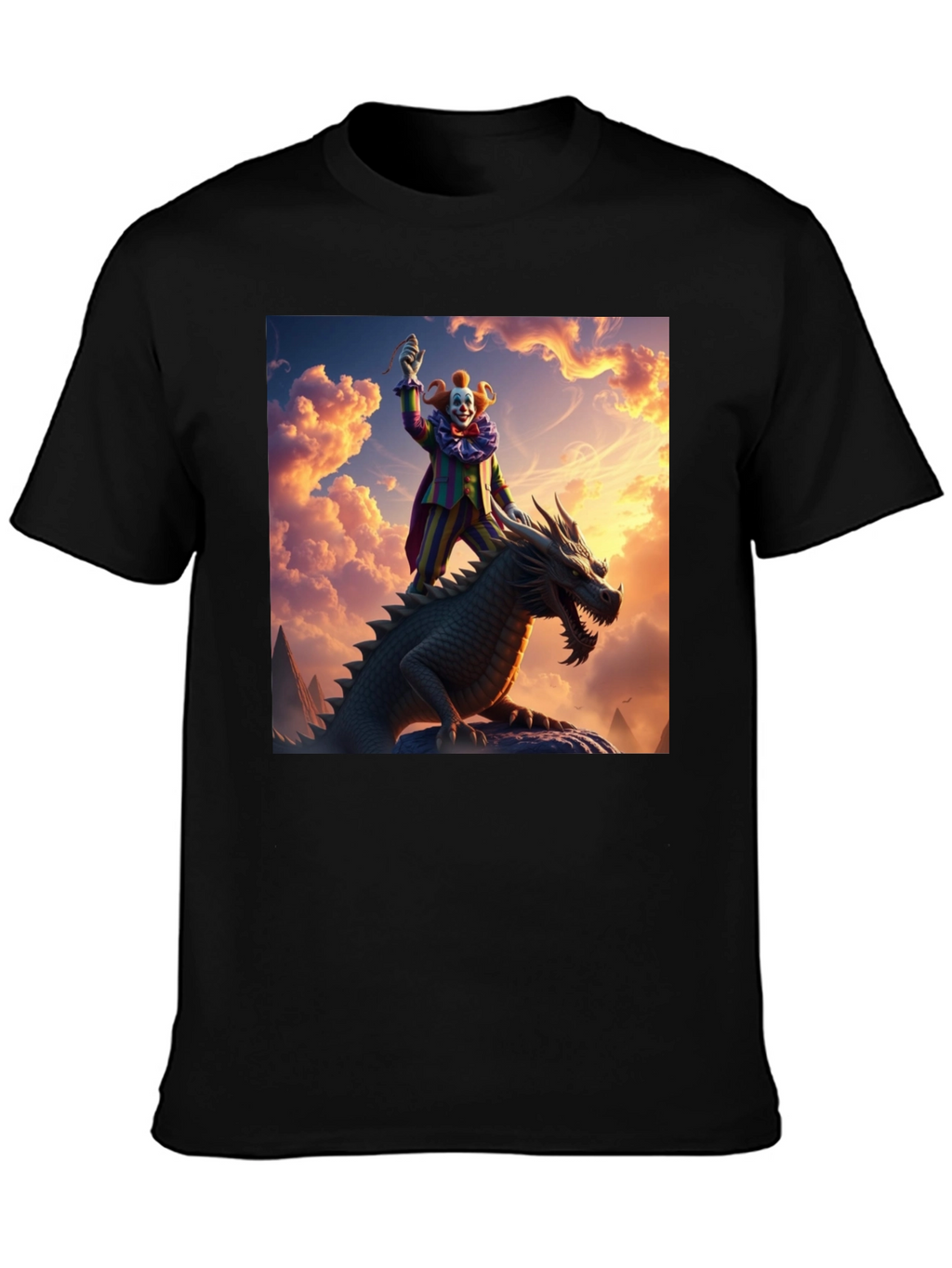 Clown Riding Dragon T-Shirt