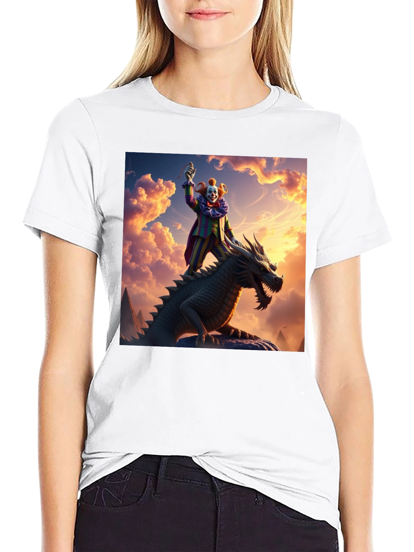 Clown Riding Dragon T-Shirt