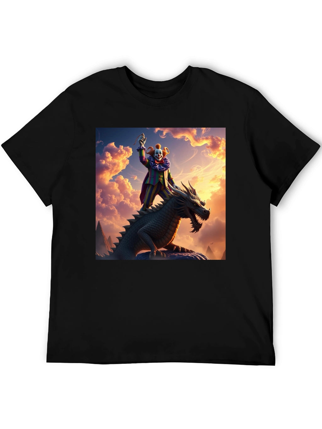 Clown Riding Dragon T-Shirt