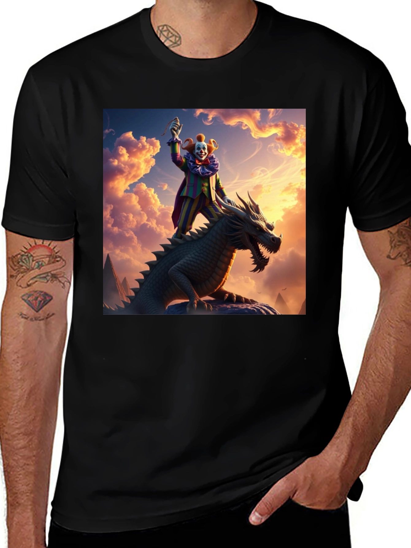 Clown Riding Dragon T-Shirt
