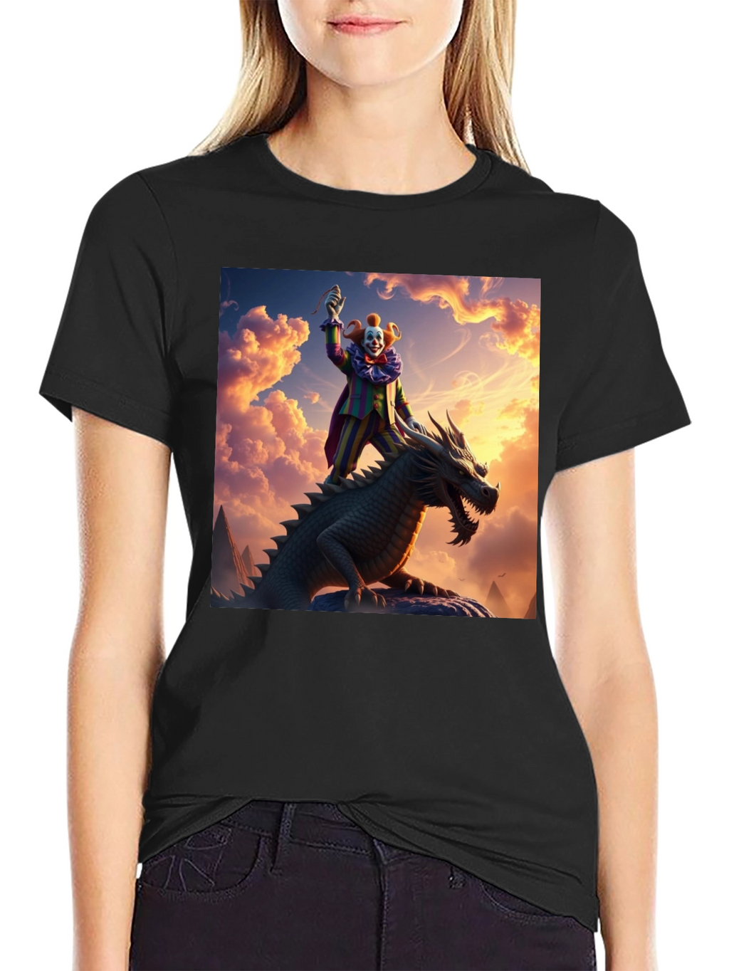 Clown Riding Dragon T-Shirt