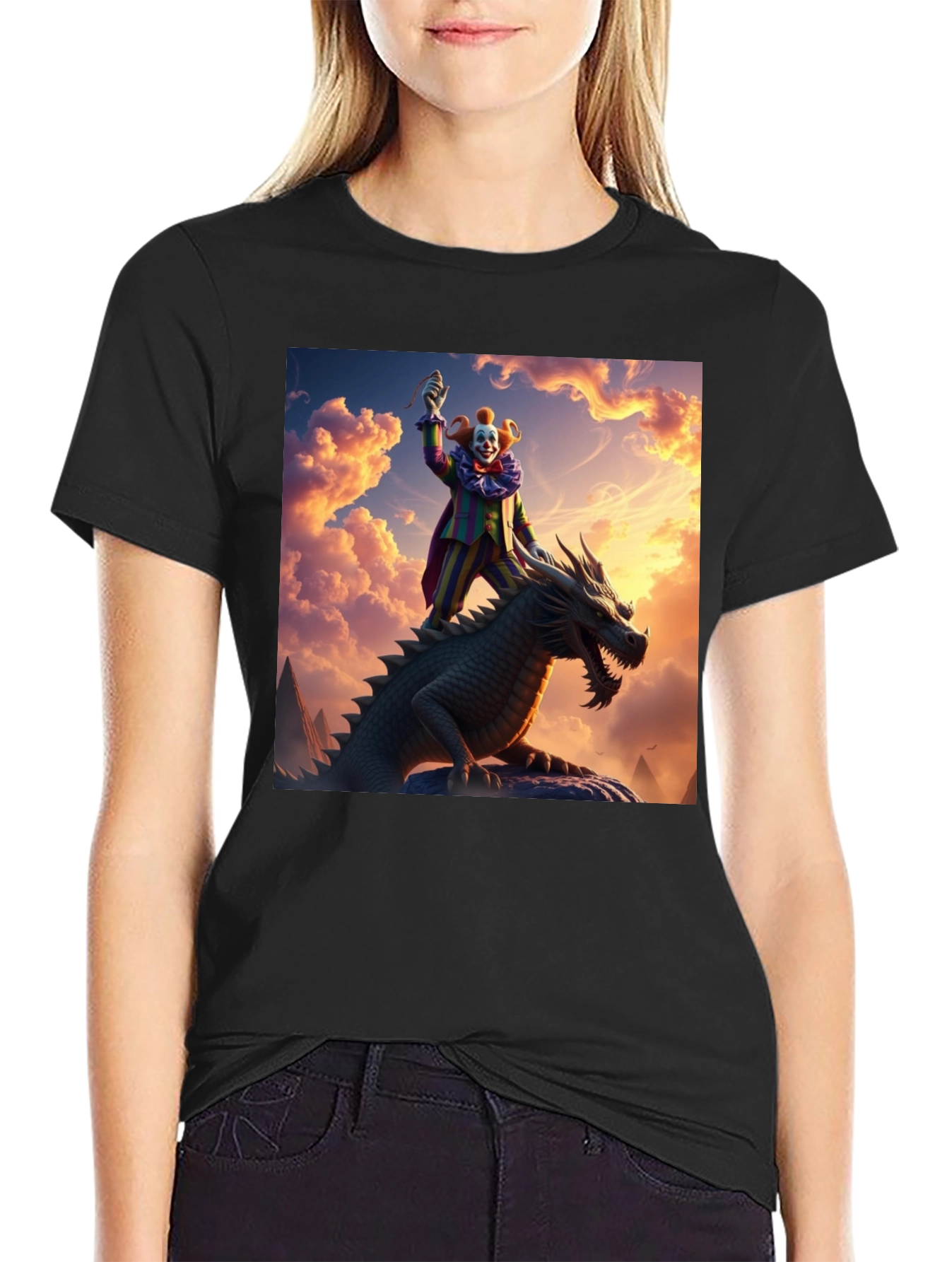 Clown Riding Dragon T-Shirt