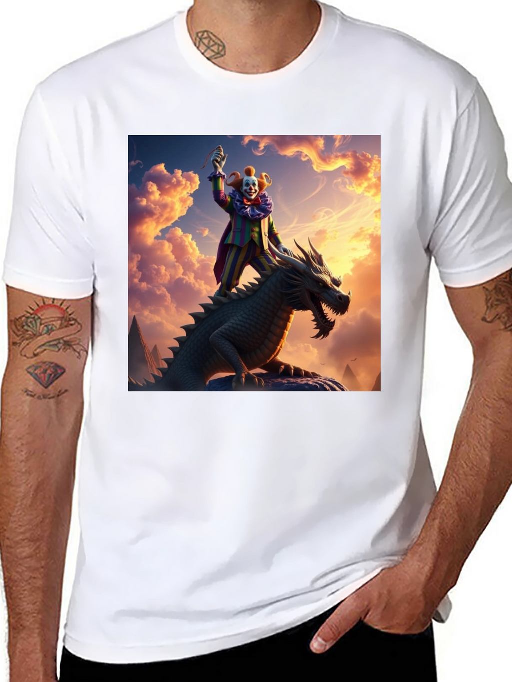 Clown Riding Dragon T-Shirt