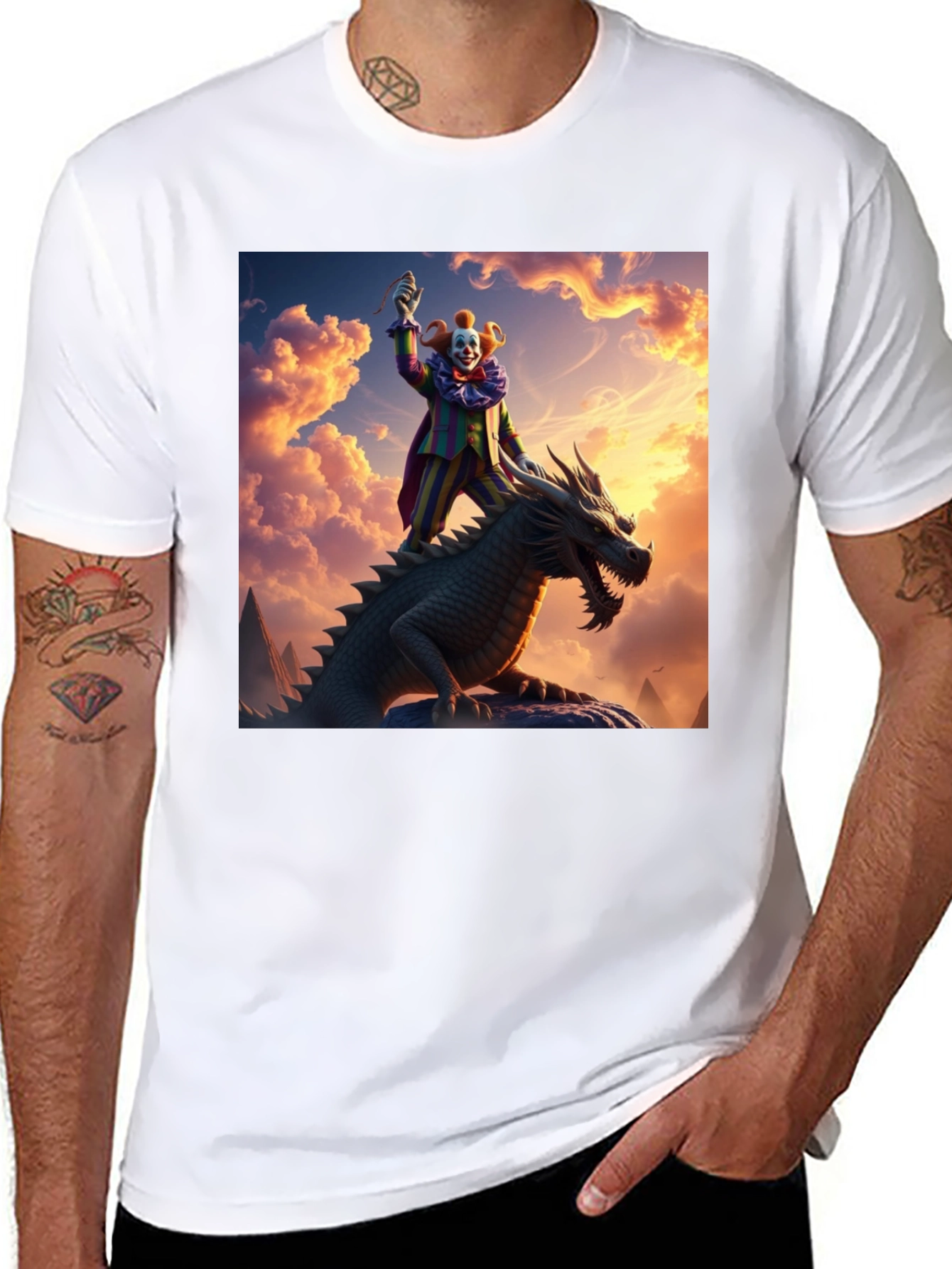 Clown Riding Dragon T-Shirt